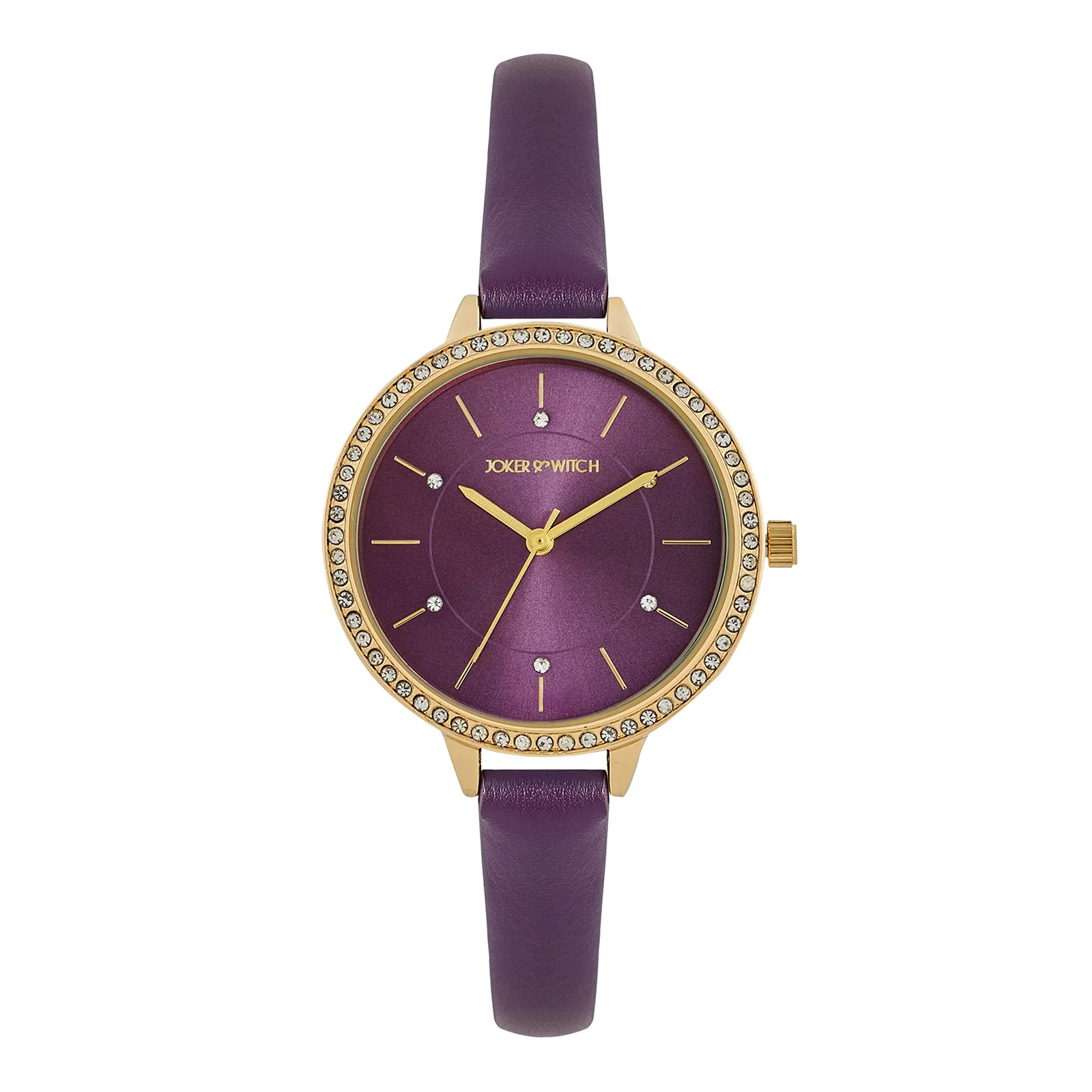 Sunrise Purple Medium Rhinestone Dial PU Strap Women's Watch - Image 3