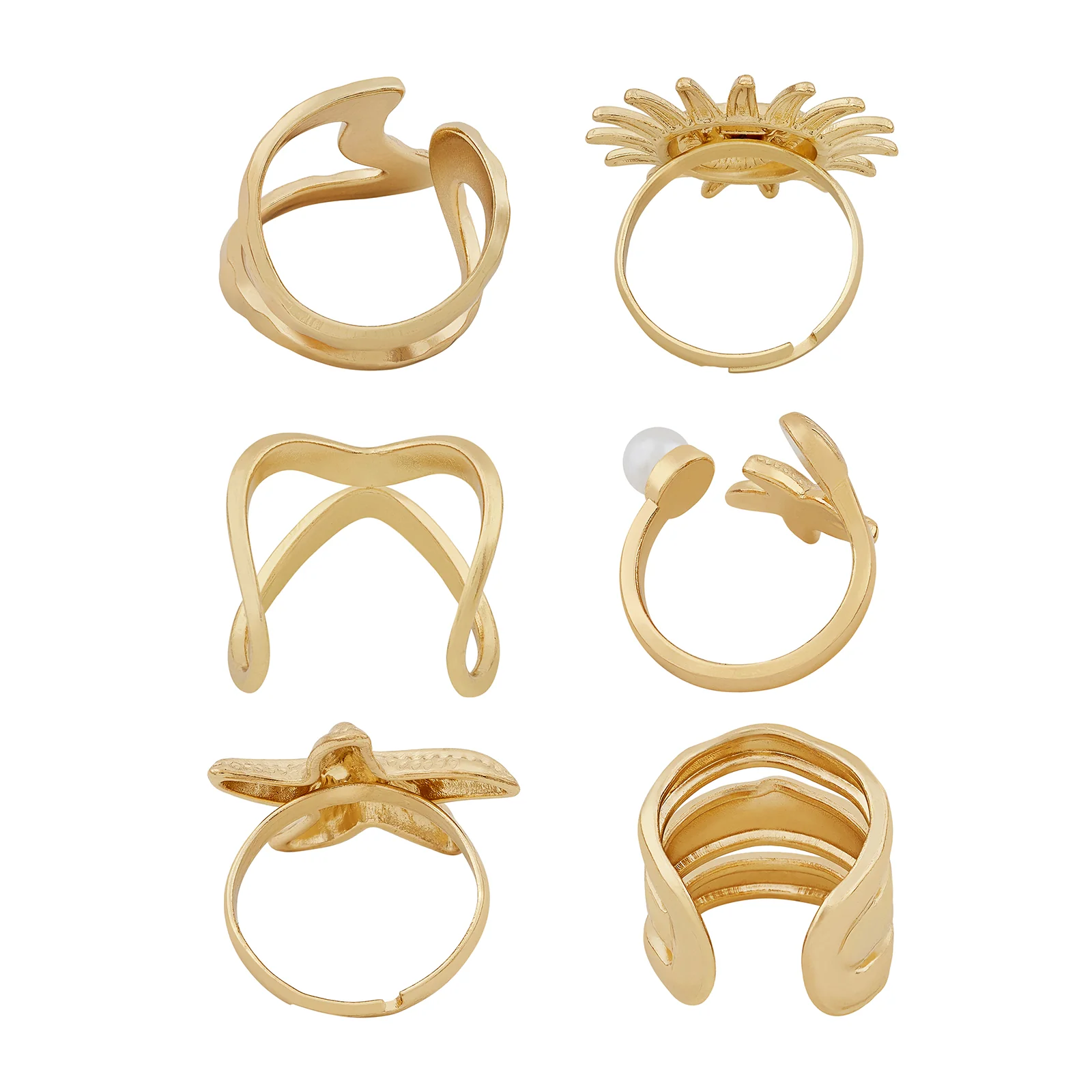 Sway Gold Seashells Ring Set - Image 5