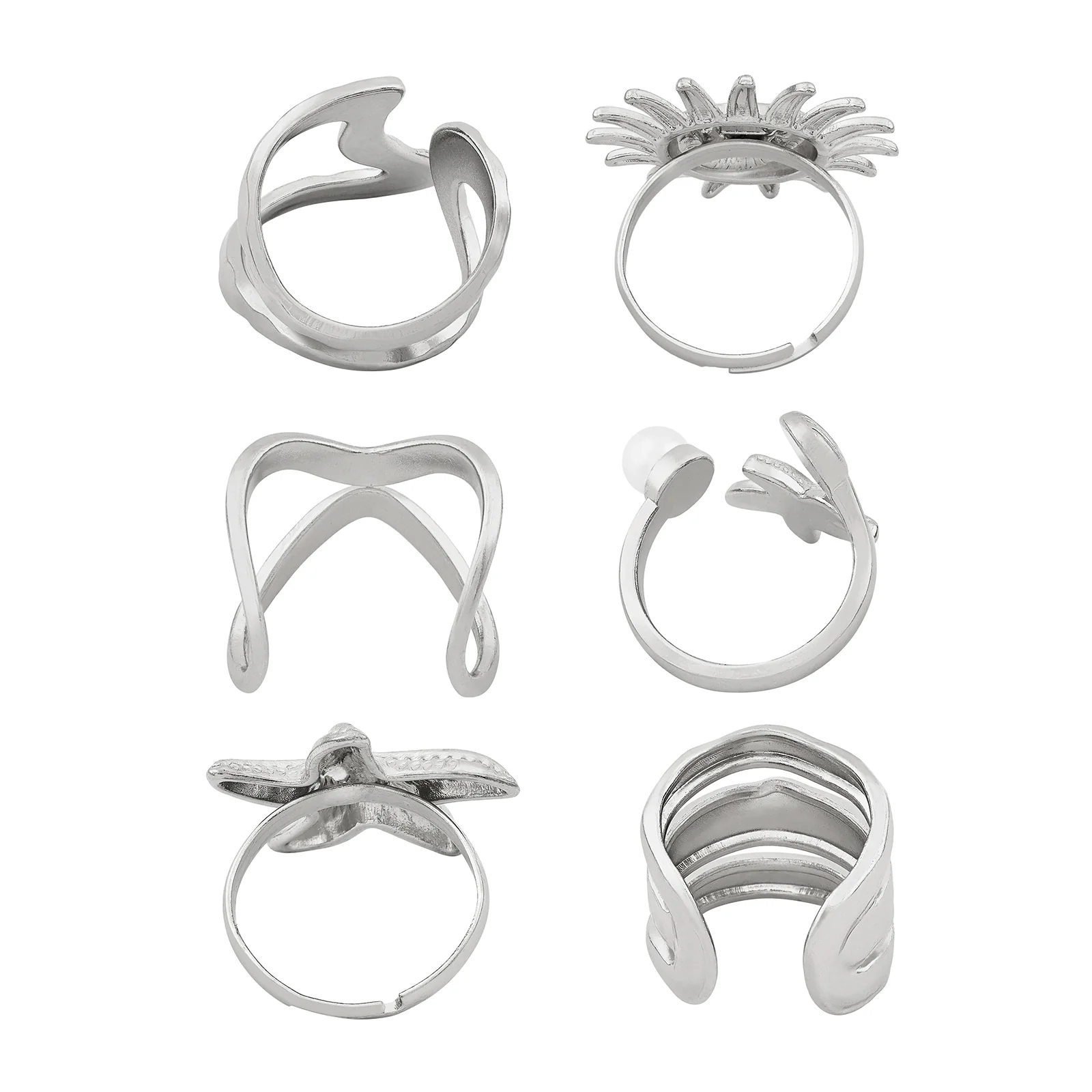 Sway Silver Seashells Ring Set - Image 5