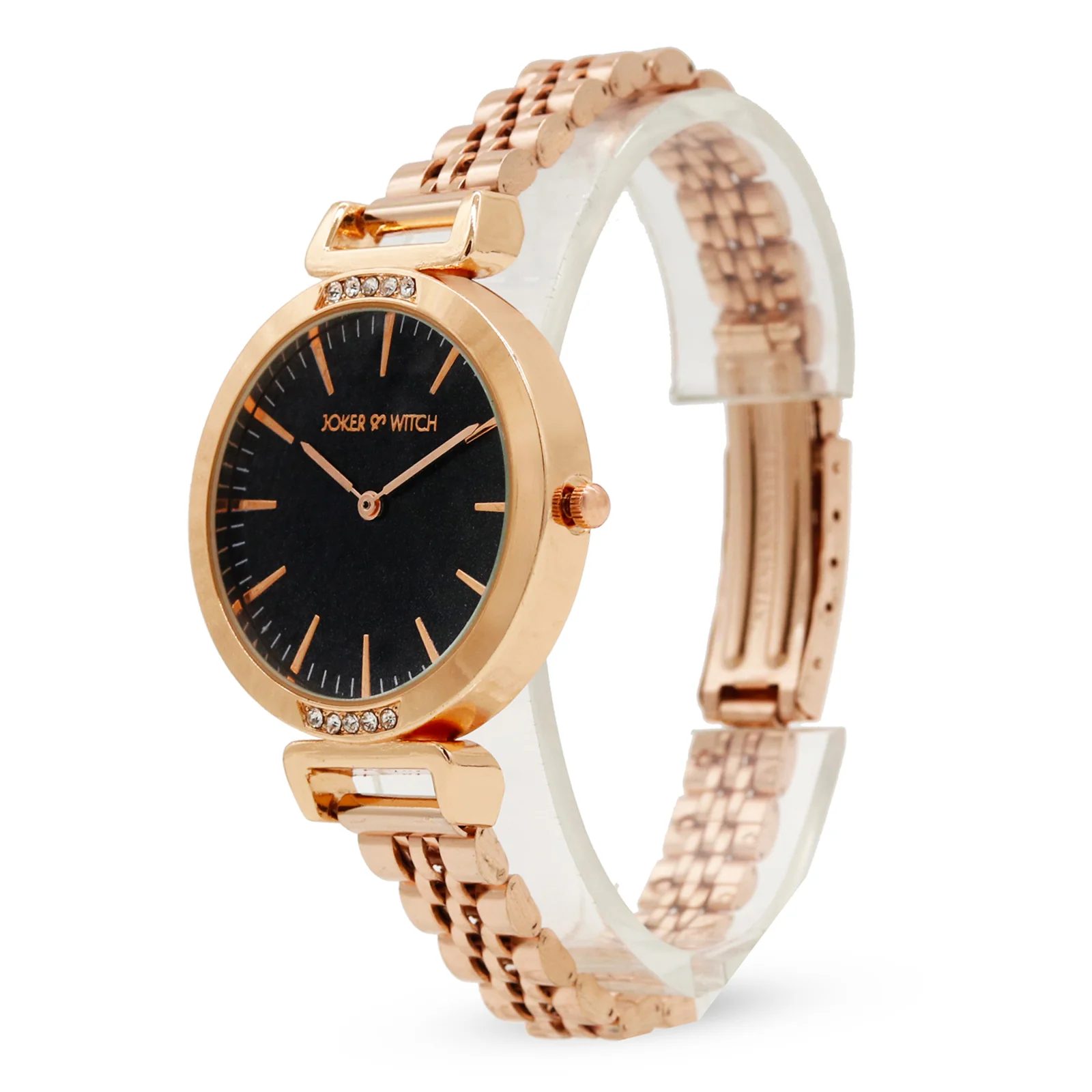 Tallie Black Dial Rosegold Watch Bracelet Stack - Image 3
