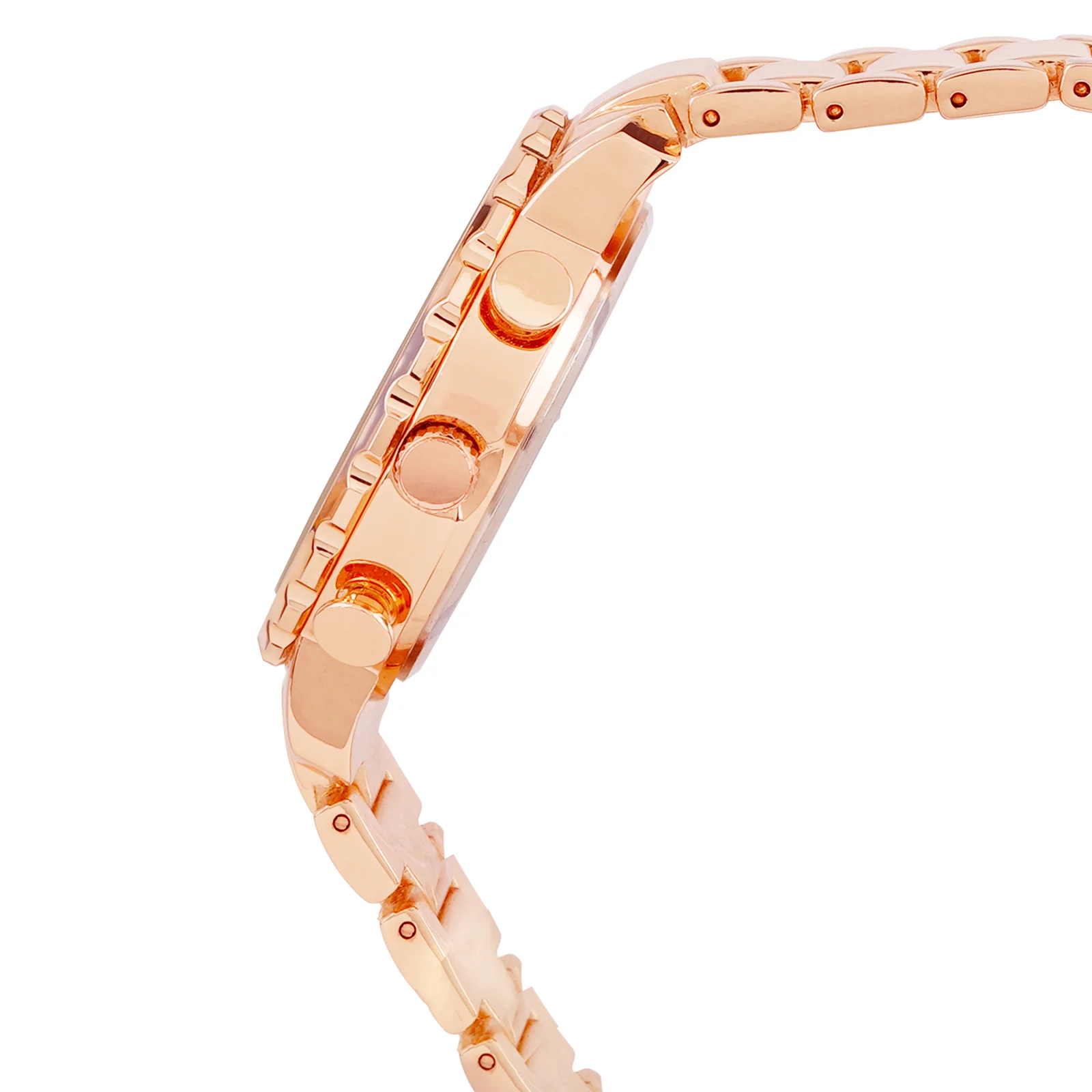 Taye Rose Gold Large Dial Linked Chain Strap Women's Watch - Image 5