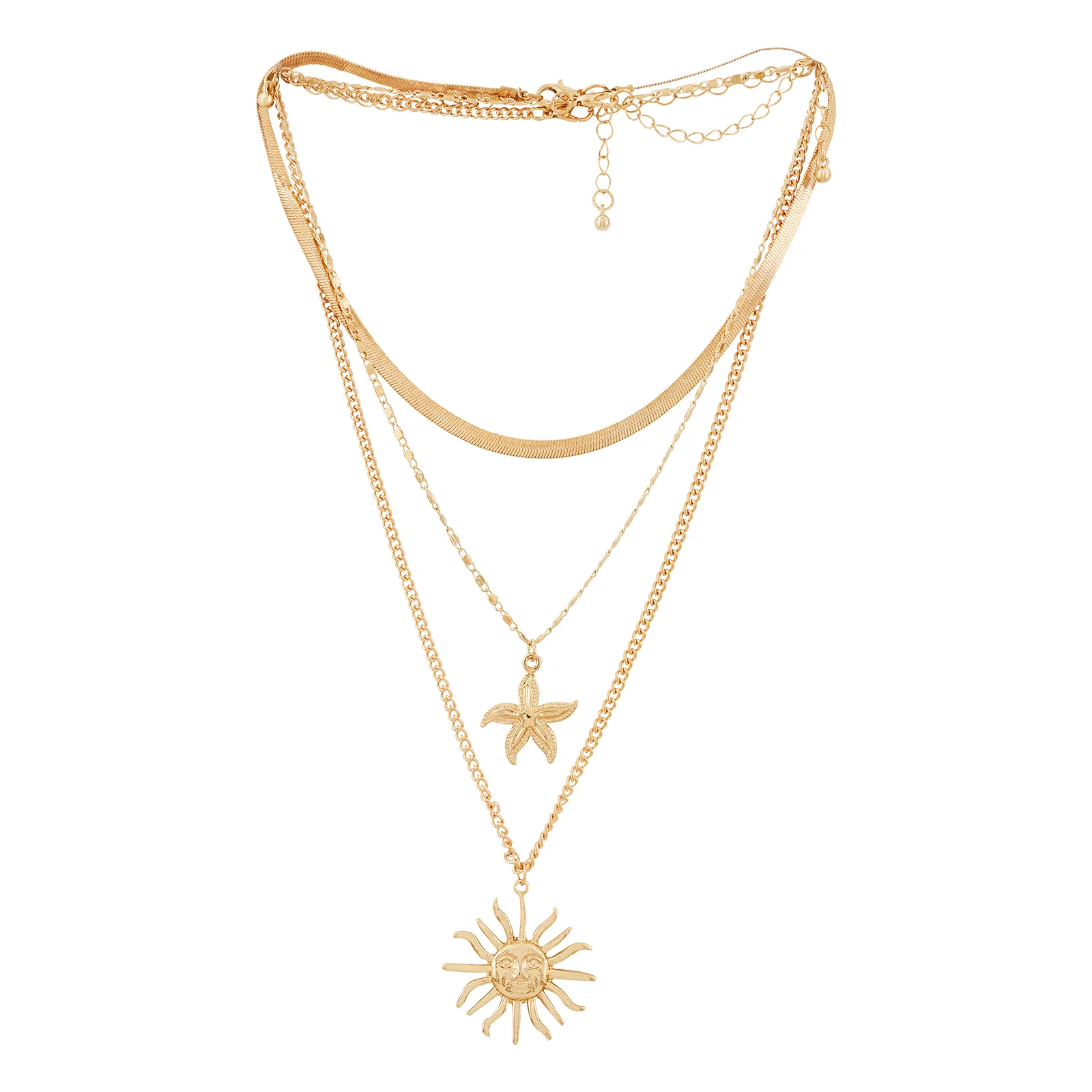 Tayra Gold Triple Layered Necklace - Image 3