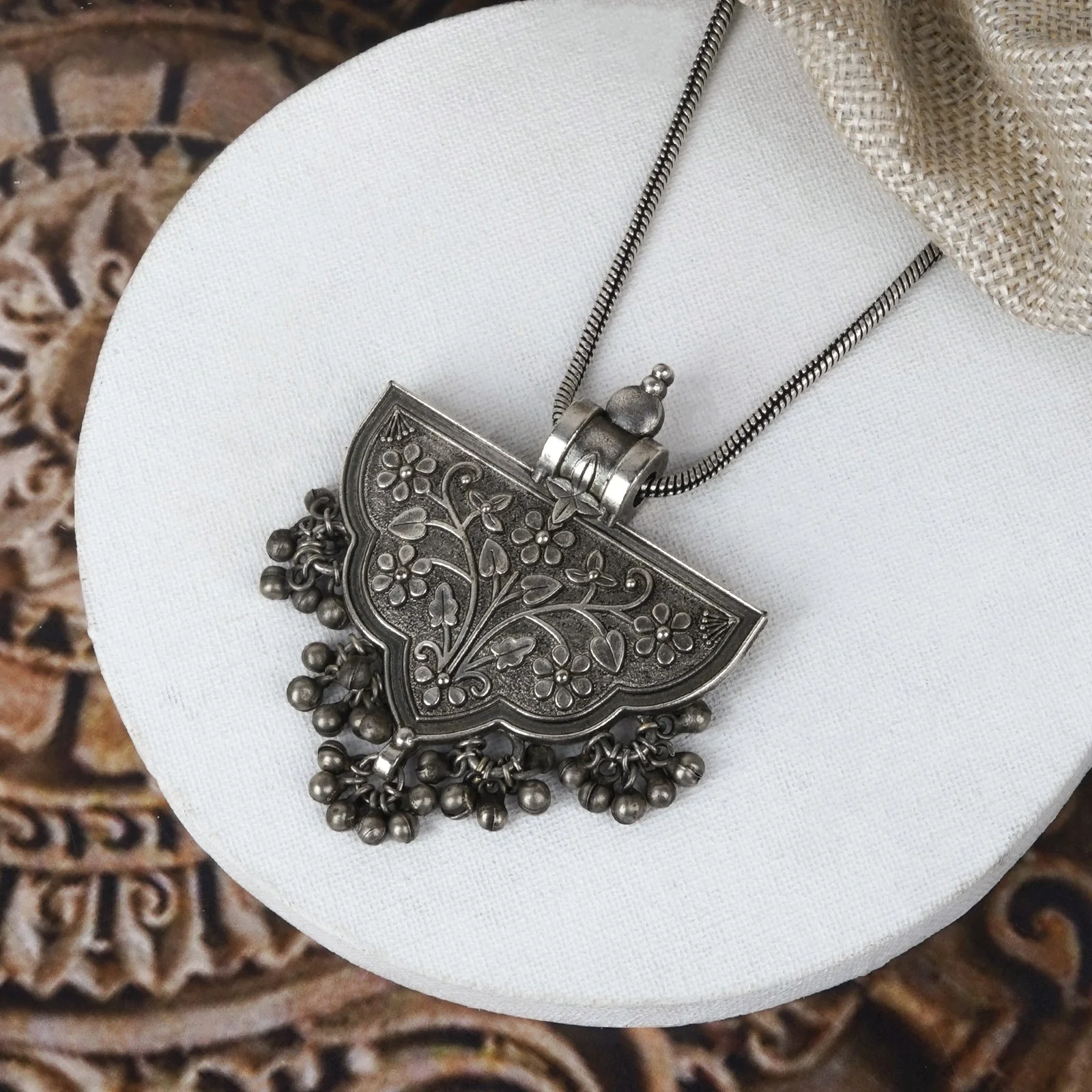 Teejh Aadri Silver Oxidised Necklace - Image 2