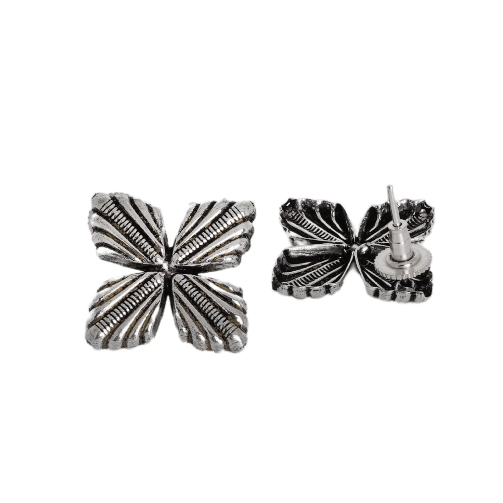 Teejh Aaloka Silver Oxidised Choker Necklace Set - Image 7