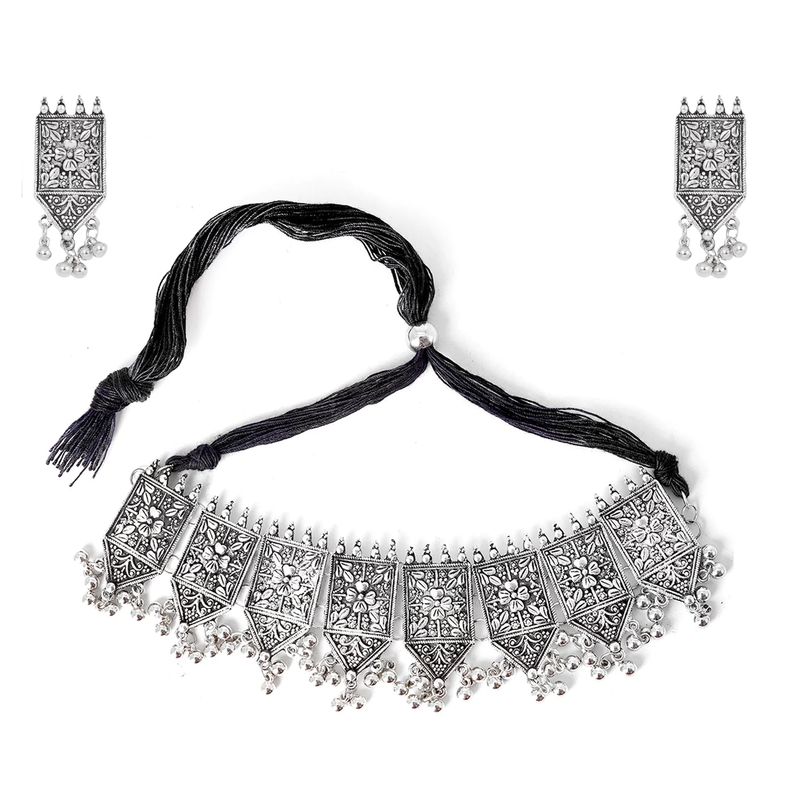 Teejh Aashima Silver Oxidised Jewelry Gift Set - Image 2