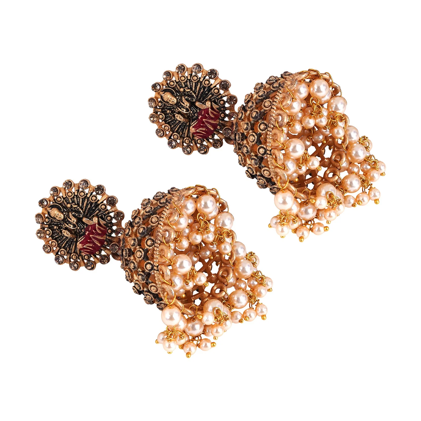 Teejh Chakriya Pink Gold Enamel Earrings - Image 5