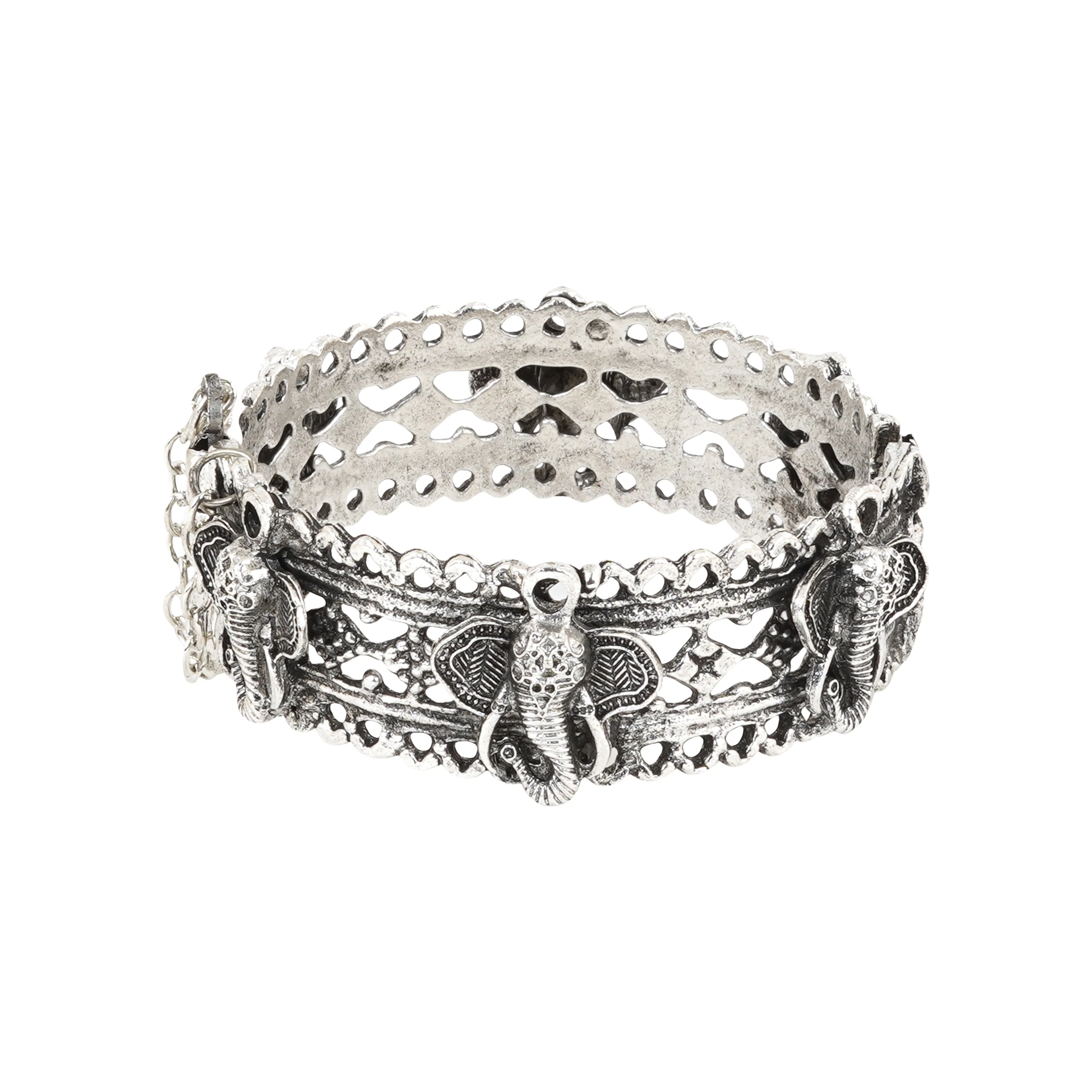 Teejh Getanjaali Silver Oxidised Bracelet - Image 3