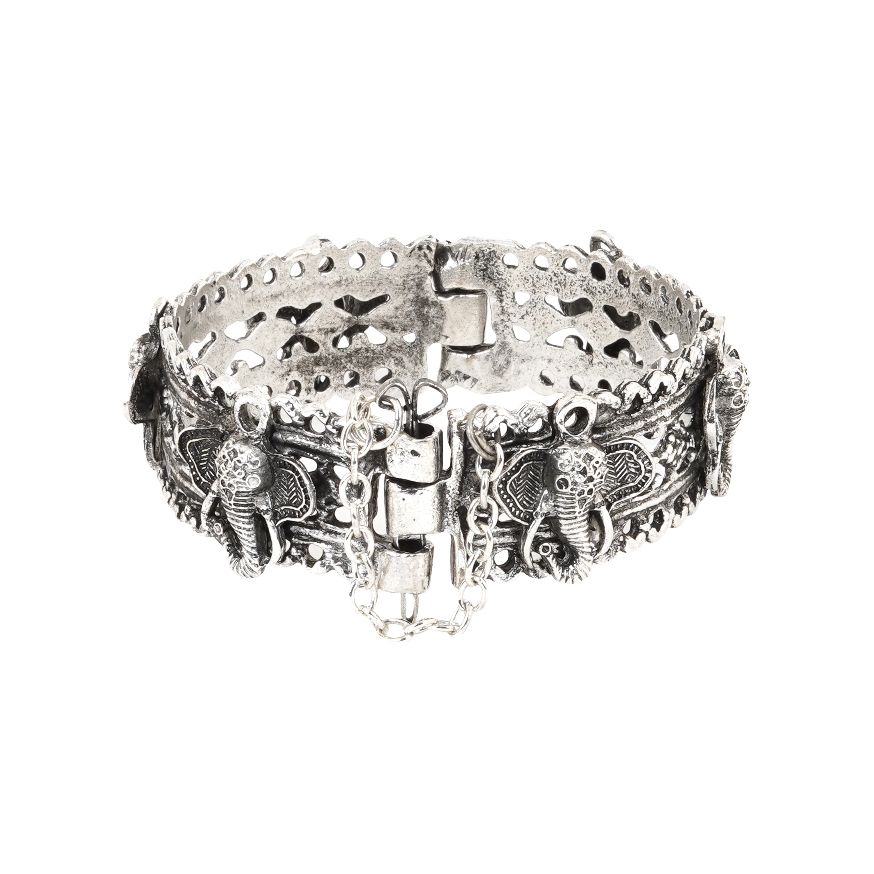 Teejh Getanjaali Silver Oxidised Bracelet - Image 4