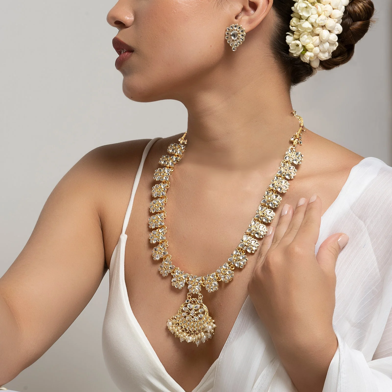 Teejh Jayani Pearl and Polki Necklace