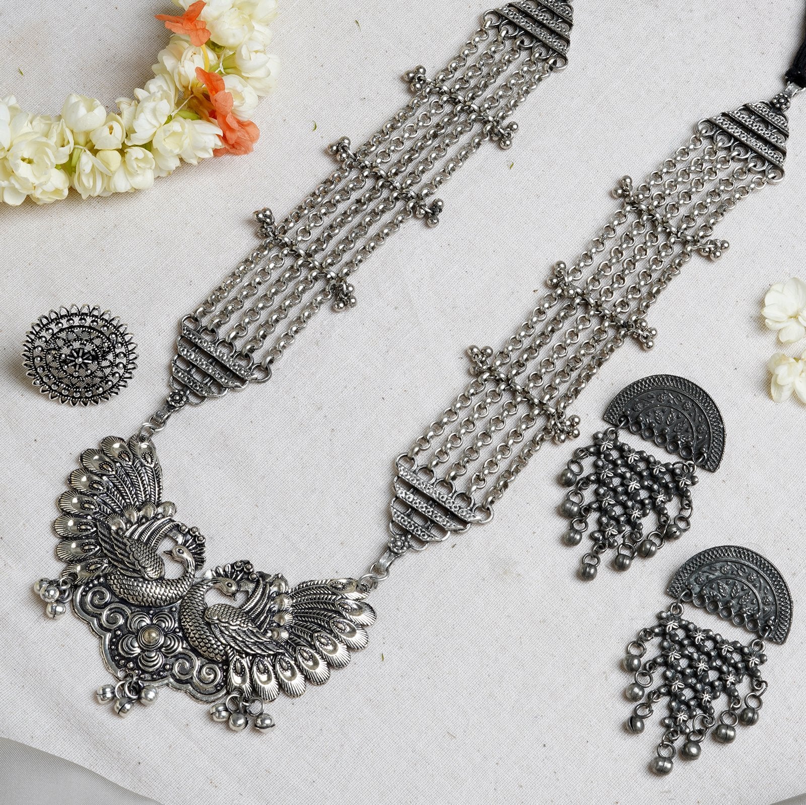 Teejh Lashika Silver Oxidised Jewelry Gift Set