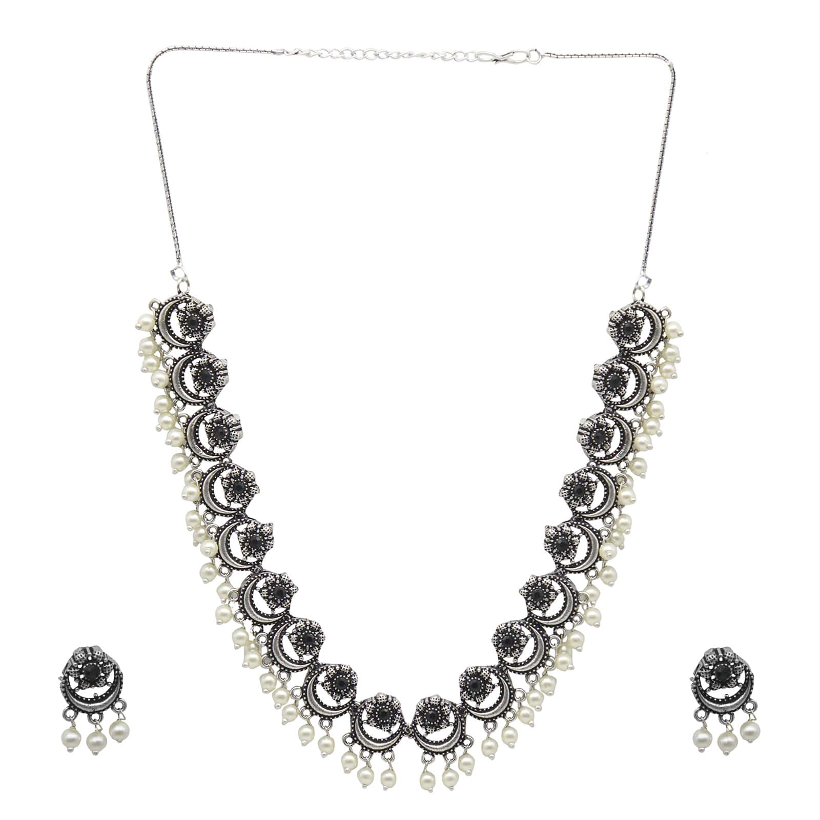Leela Black Metallic Silver Oxidized Gift Set - Image 2