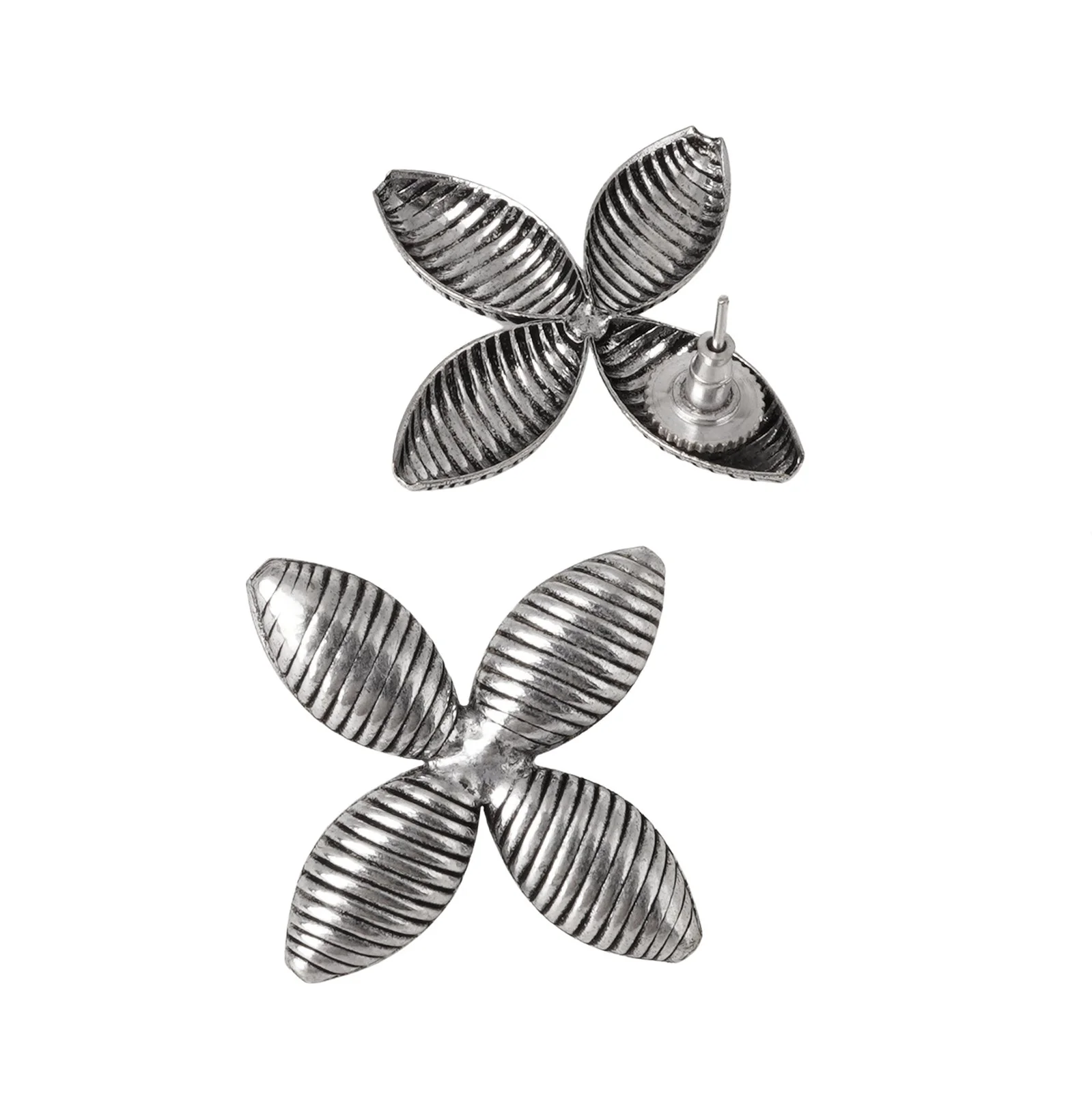 Teejh Mazba Leaf Silver Oxidised Choker Necklace Set - Image 6