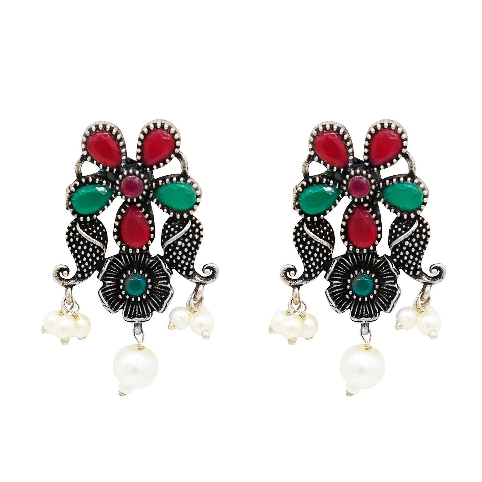 Teejh Namasya Multi Colored Silver Oxidized Jewelry Gift Set - Image 5