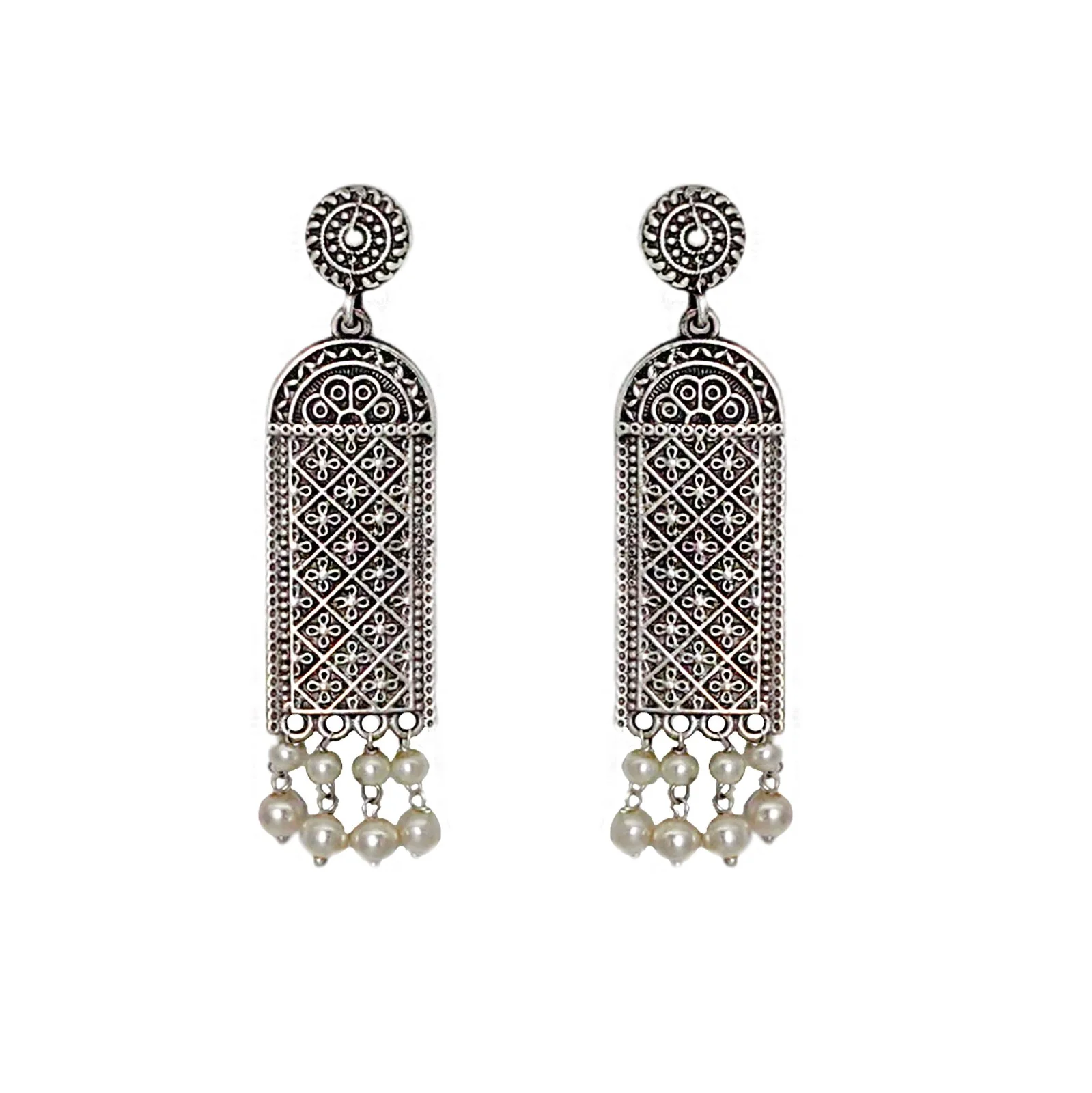 Teejh Oeshi Silver Oxidised Earrings - Image 3