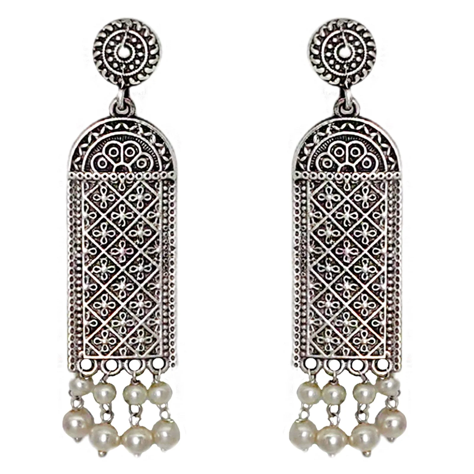 Teejh Oeshi Silver Oxidised Earrings - Image 4