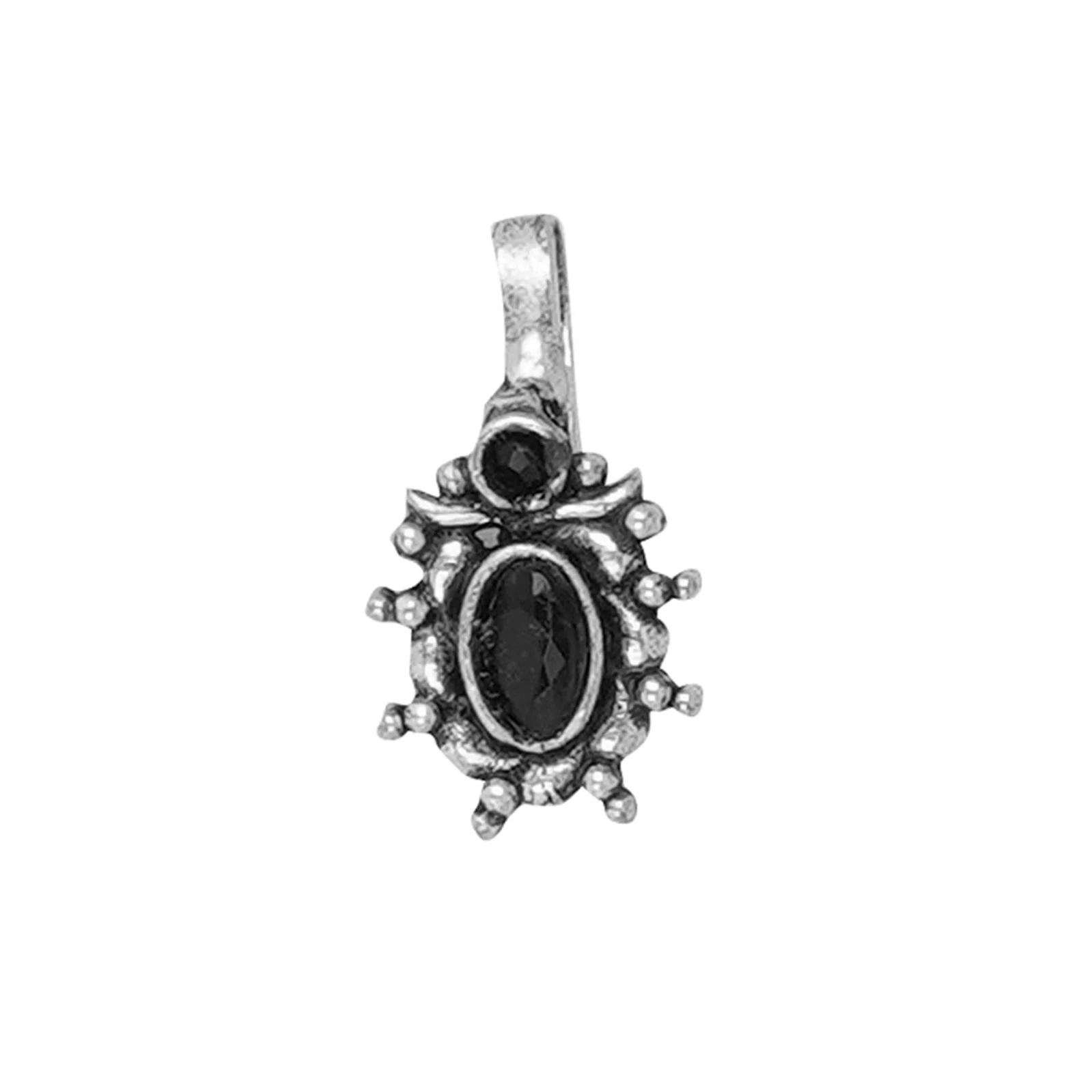 Teejh Parthavi Black Stone Nose Pin - Image 3