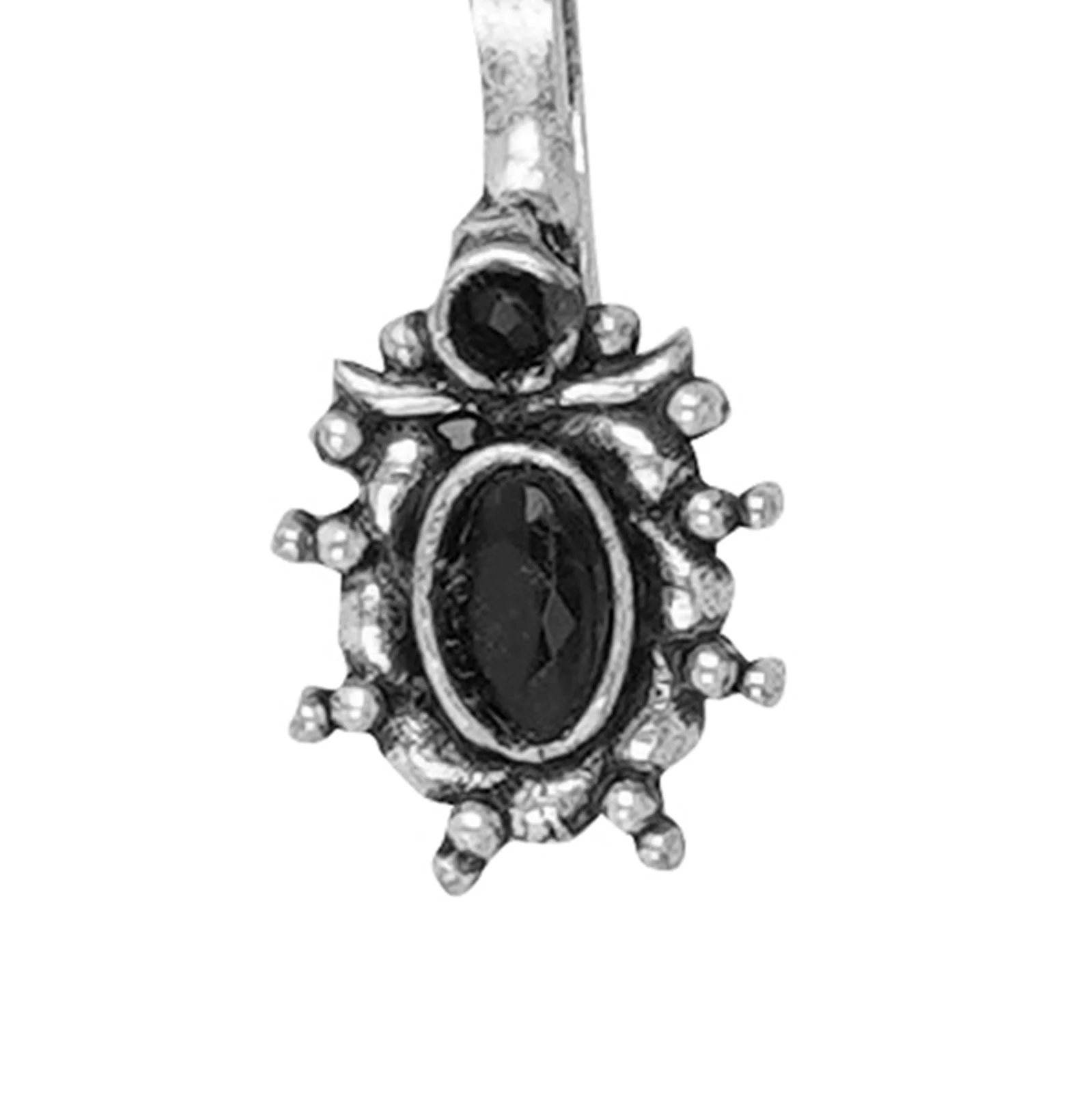 Teejh Parthavi Black Stone Nose Pin - Image 4
