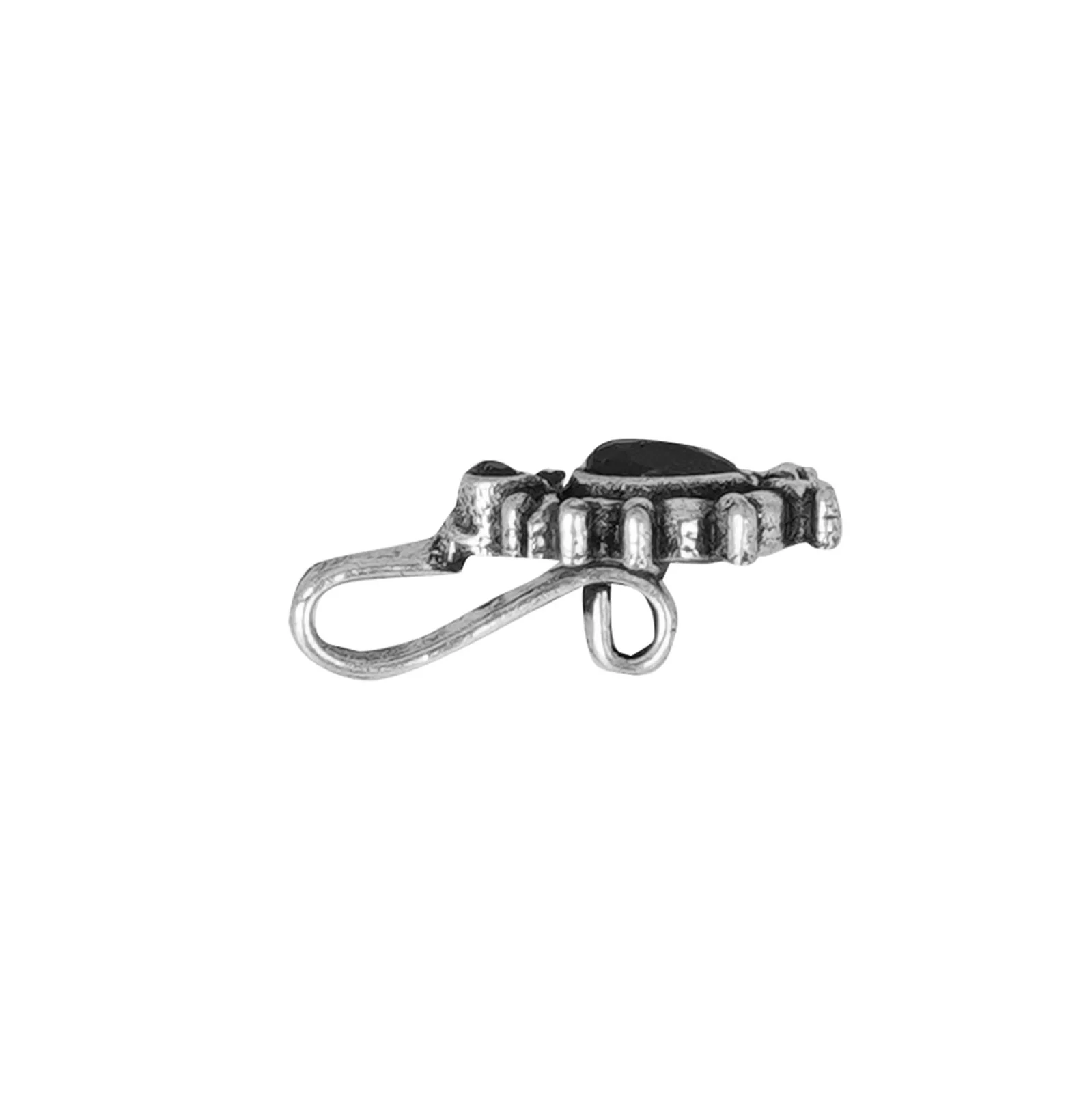Teejh Parthavi Black Stone Nose Pin - Image 5