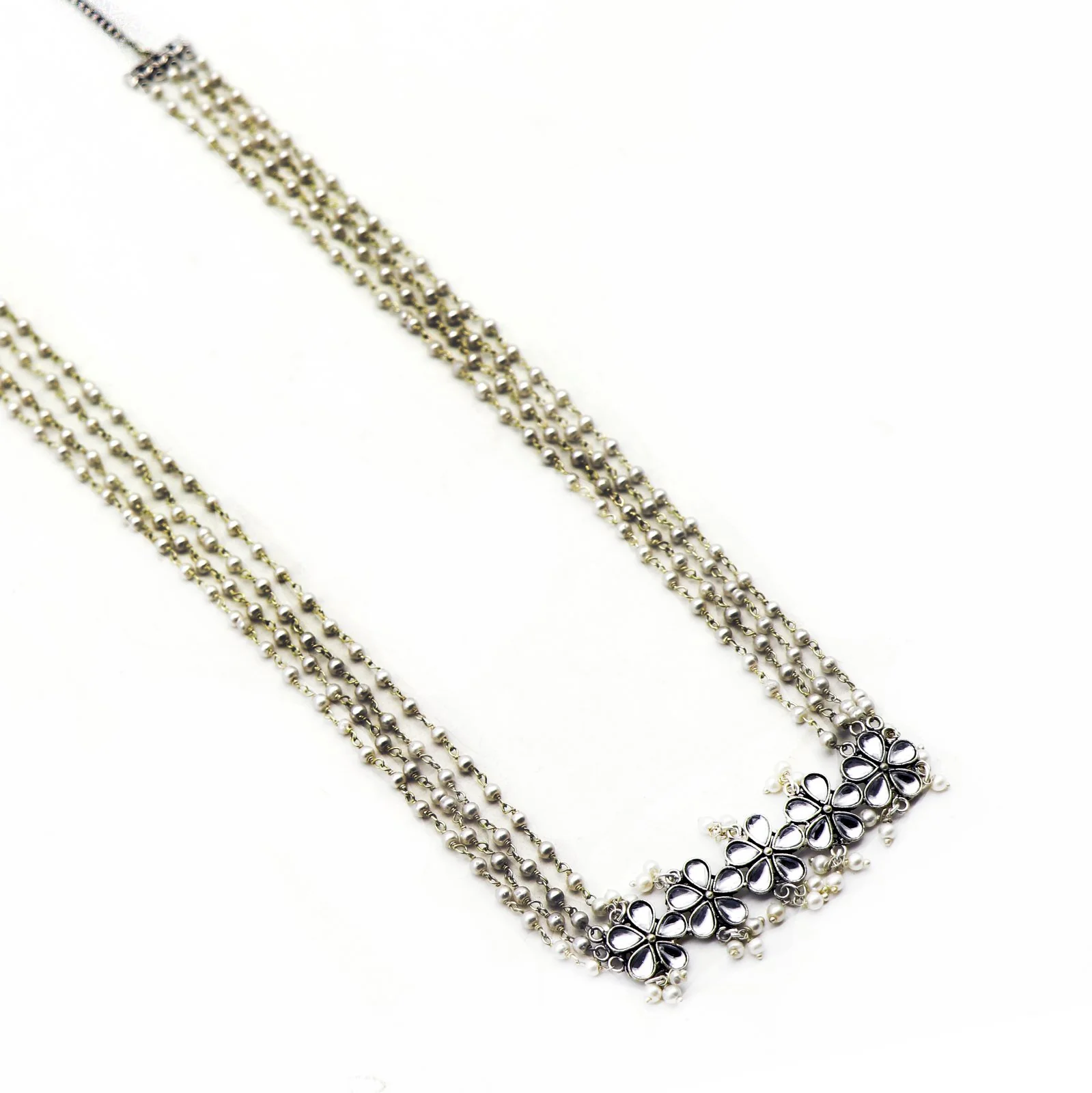 Teejh Pavika Polki Stones Silver Oxidized Jewelry Gift Set - Image 4