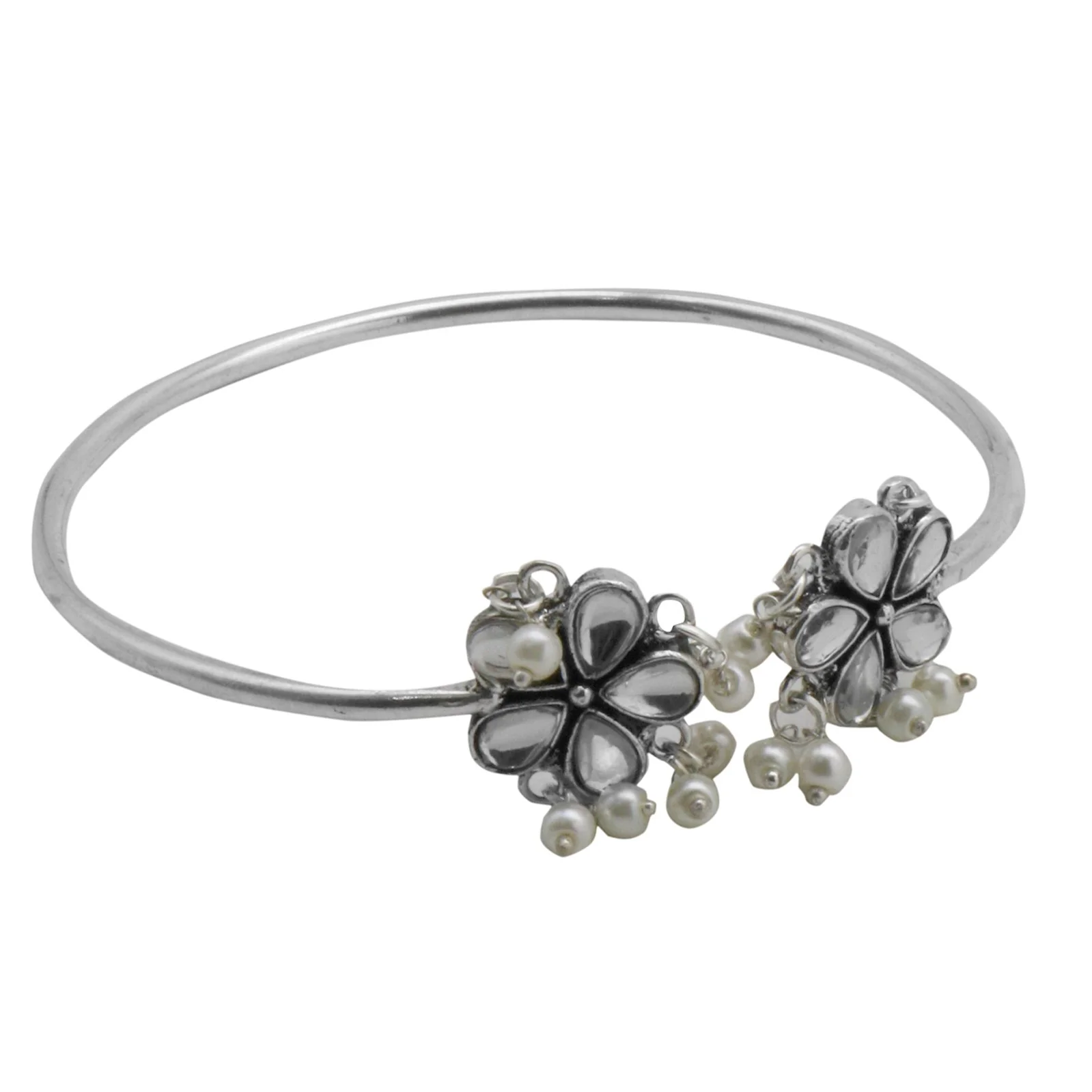 Teejh Pavika Polki Stones Silver Oxidized Jewelry Gift Set - Image 7