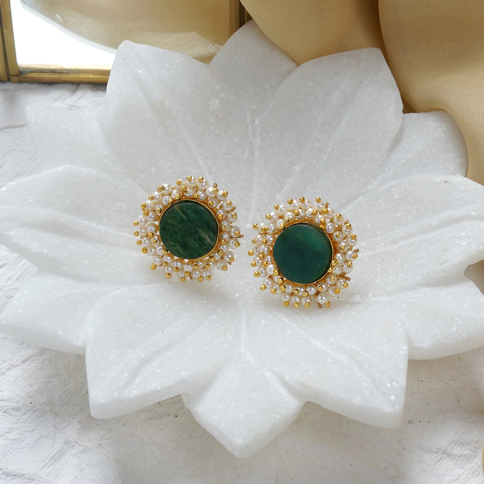 Teejh Roop Green Druzy Stone Earring - Image 2