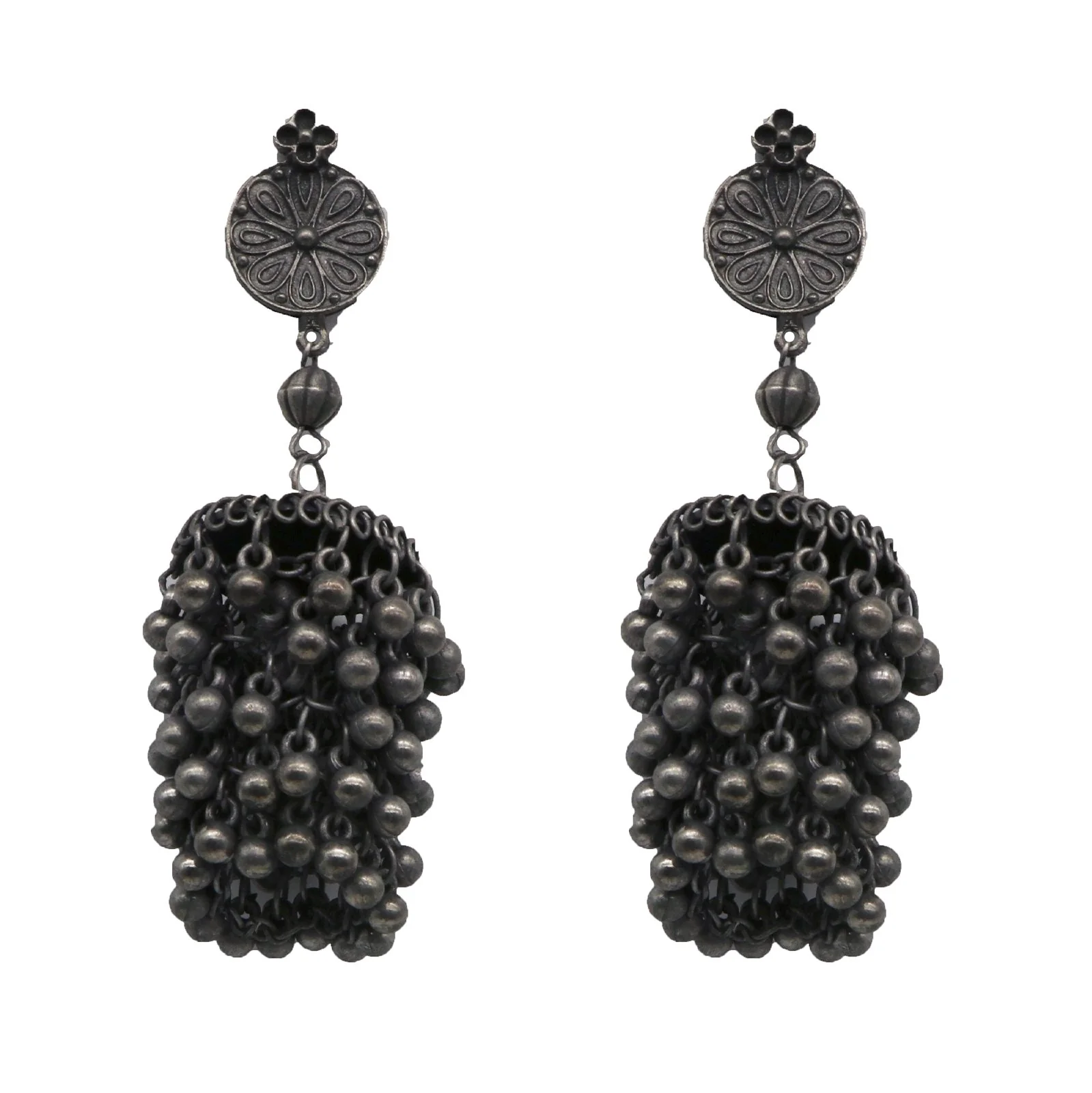 Teejh Saira Silver Oxidised Earrings - Image 2