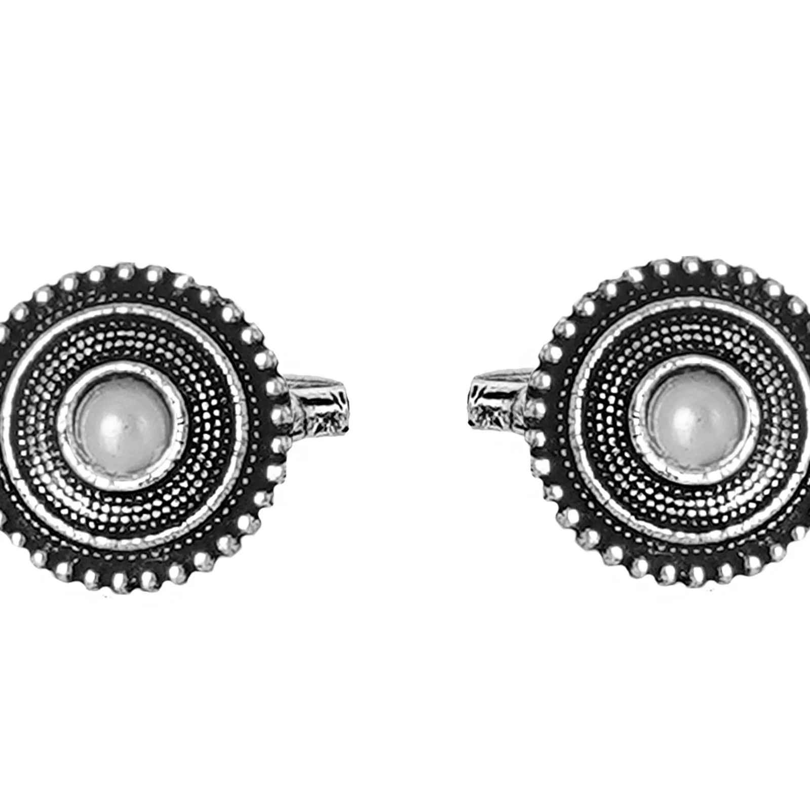 Teejh Shaanvi White Stone Silver Oxidised Toe Rings - Image 4