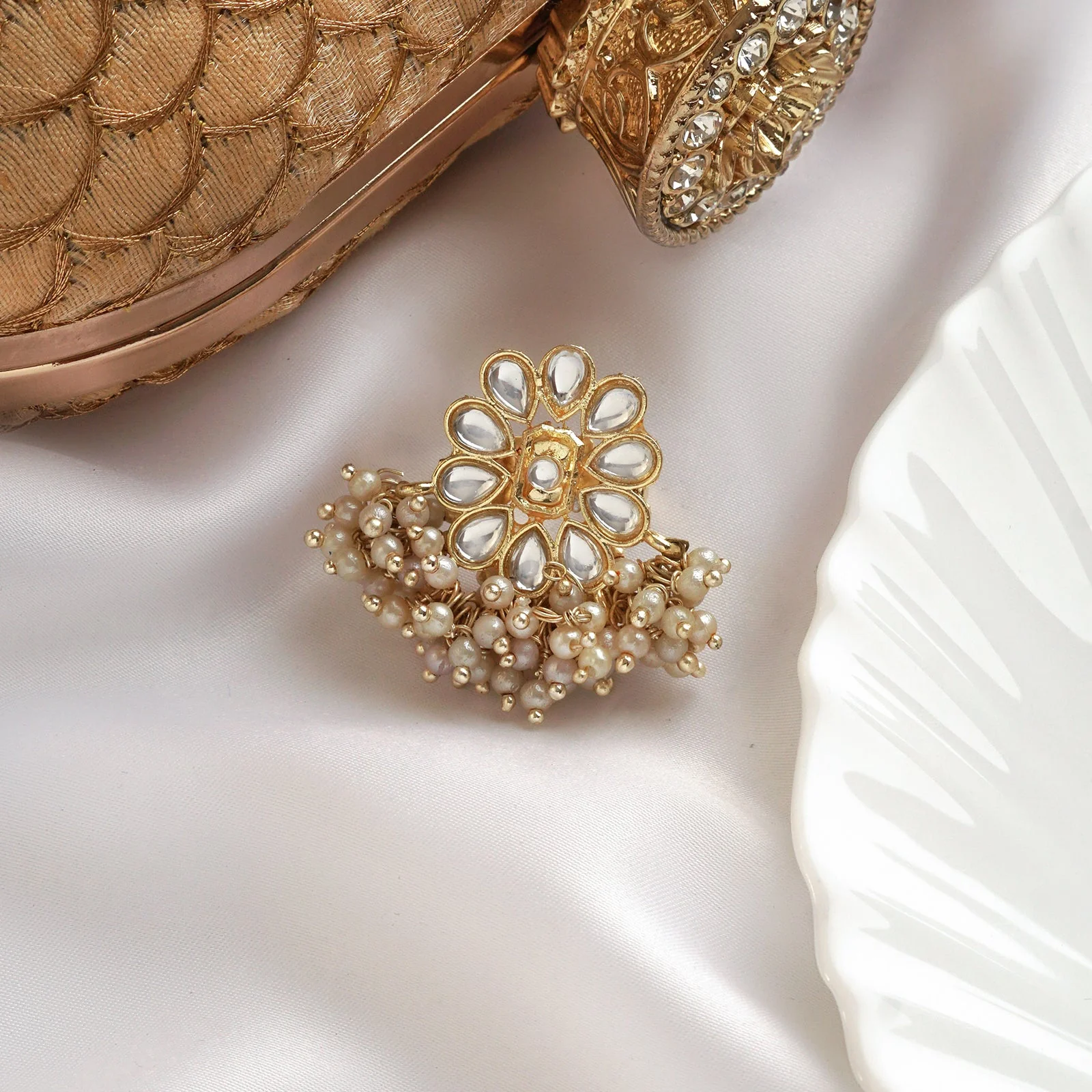 Teejh Simara Pearl and Polki Ring - Image 2