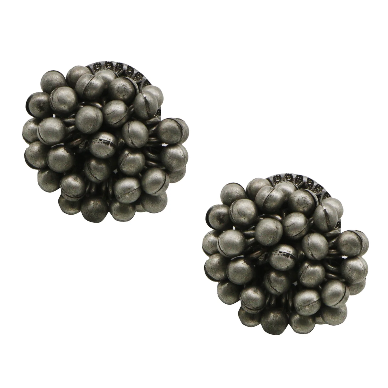 Trisha Ghungroo Silver Oxidised Earrings - Image 6