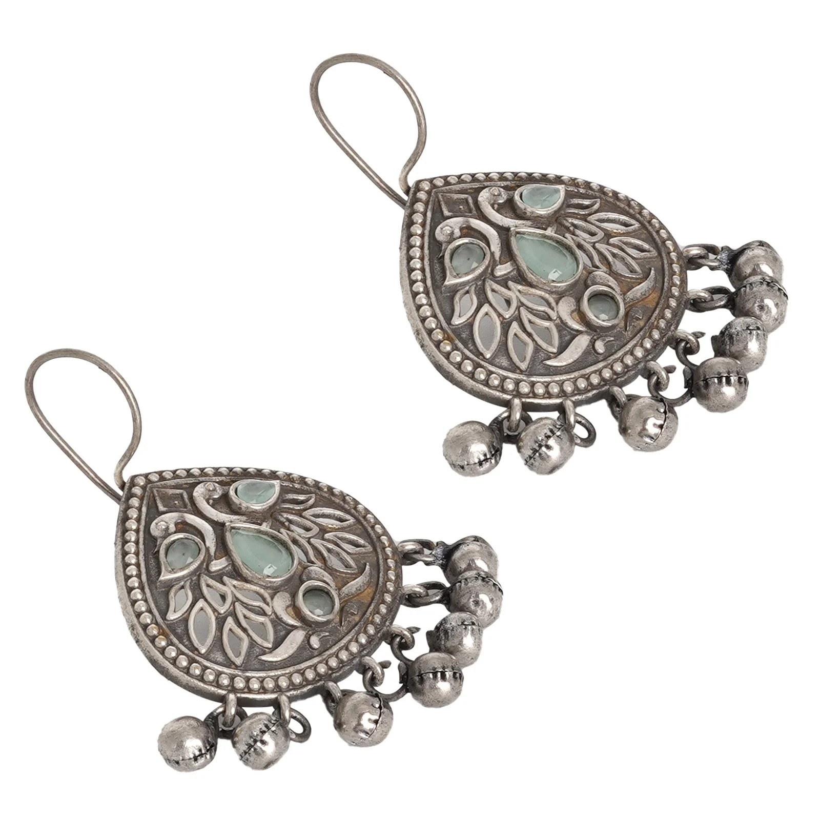 Teejh Vanya Silver Oxidised Turquoise Earrings - Image 4