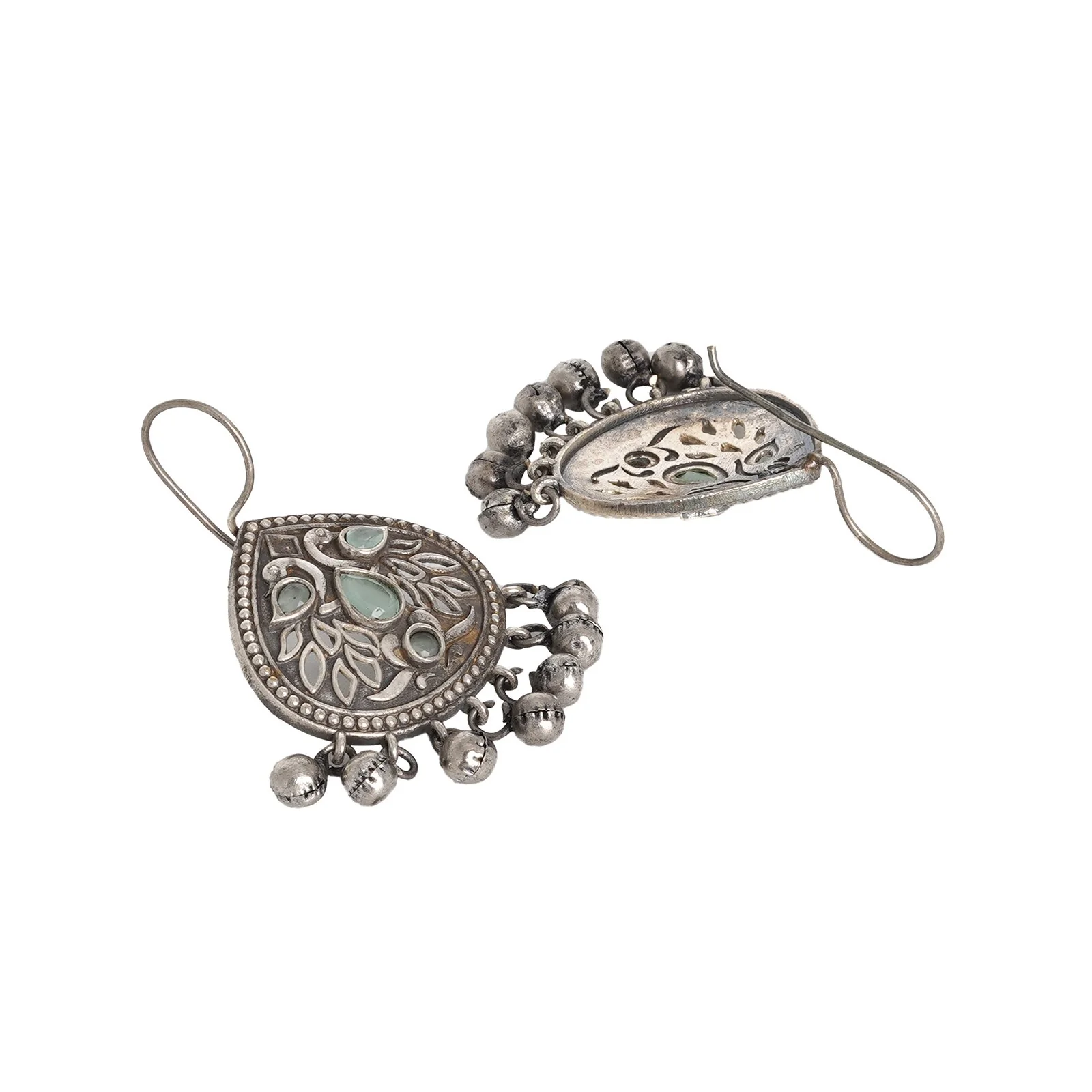 Teejh Vanya Silver Oxidised Turquoise Earrings - Image 5