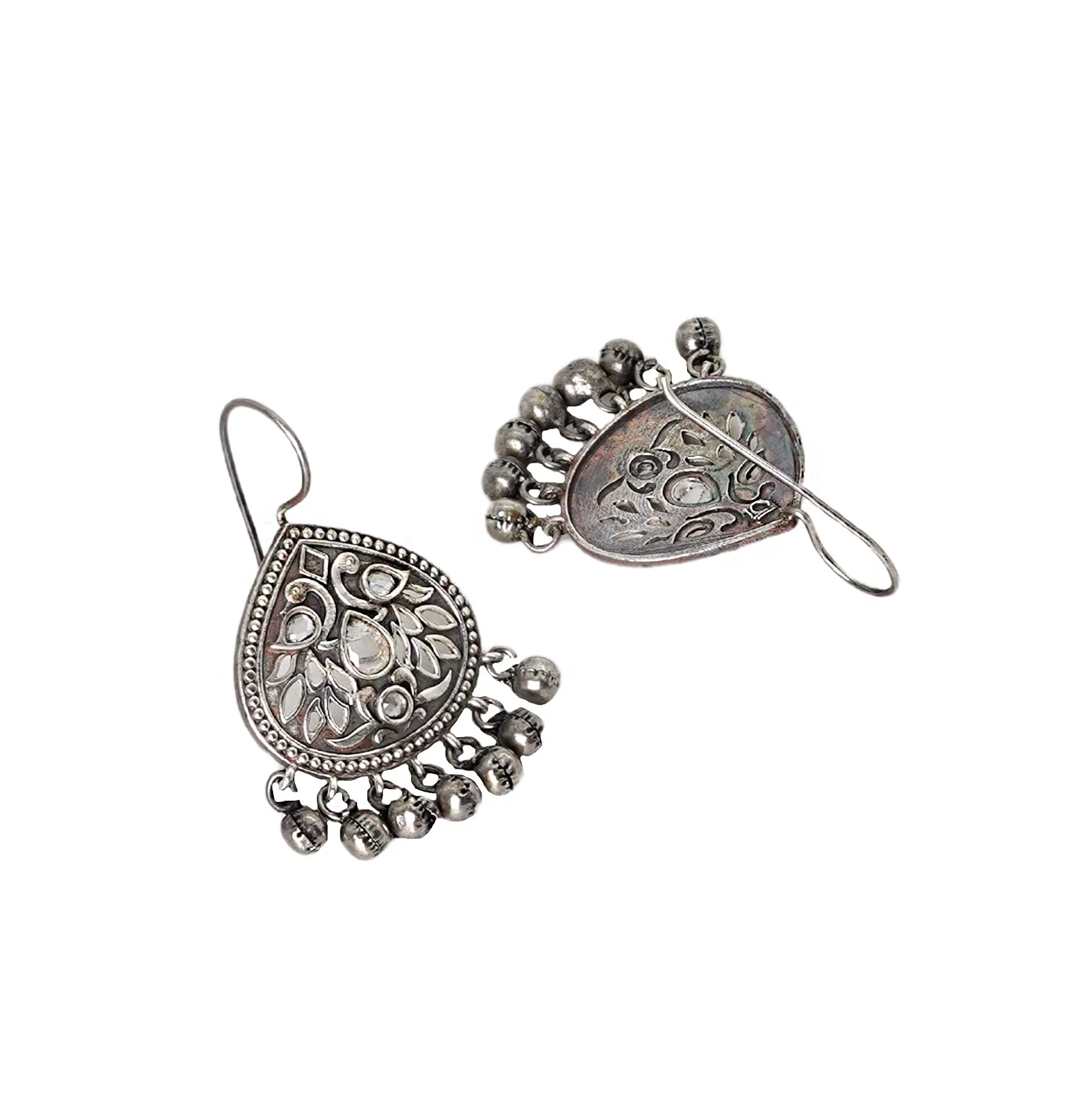 Teejh Vanya Silver Oxidised White Earrings - Image 5
