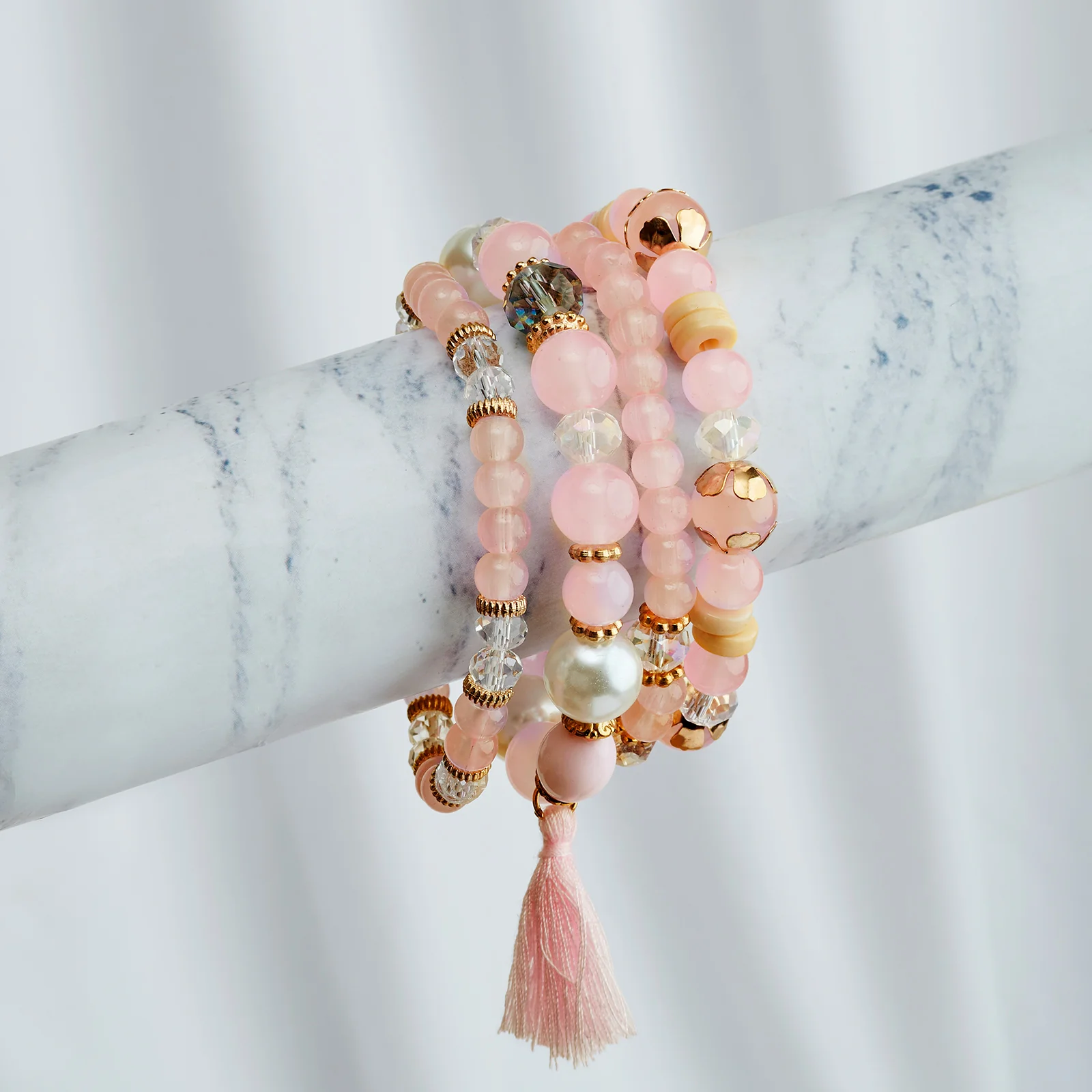 The Way I Loved You Pink Beaded Bracelet