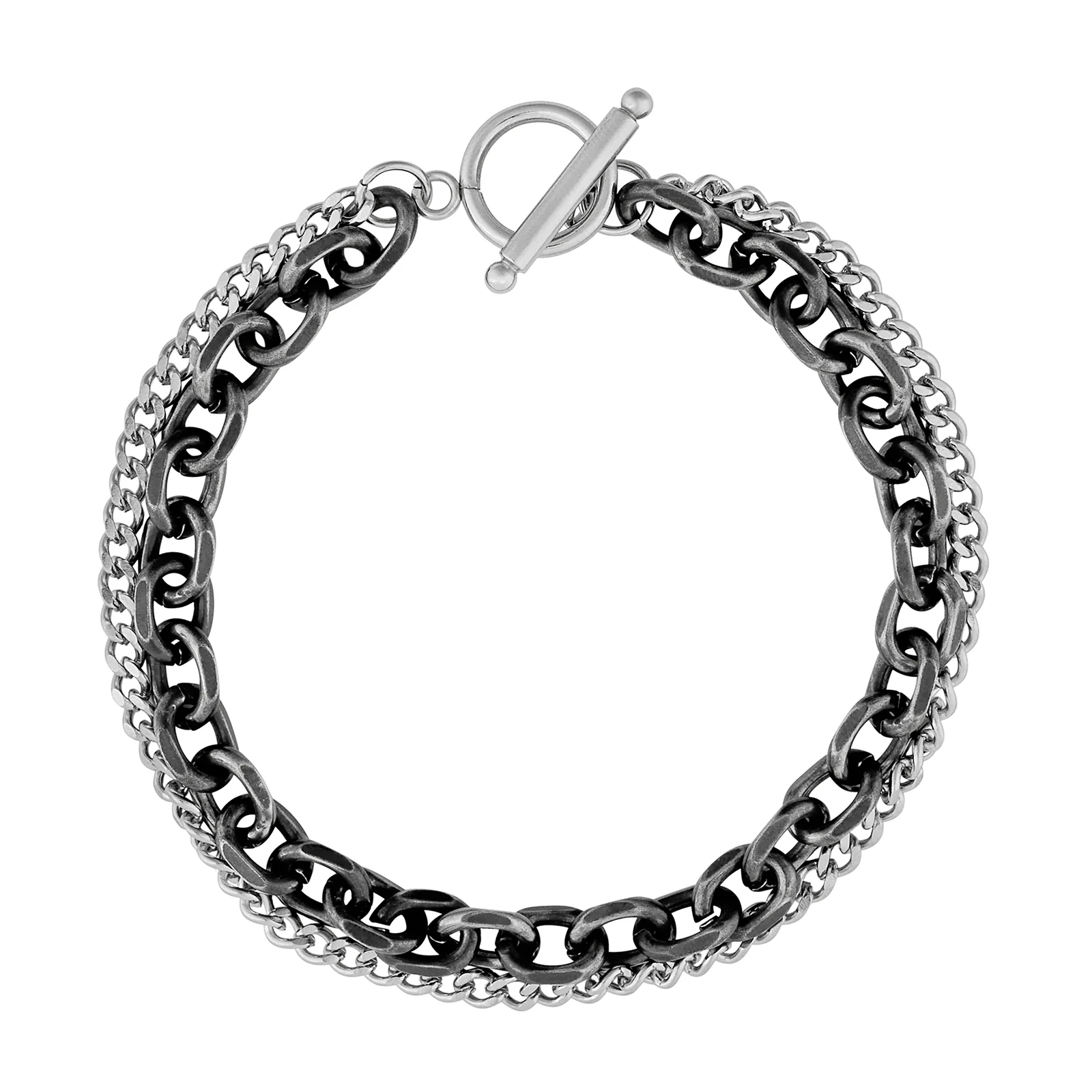 Togglo Silver & Black Men's Bracelet - Image 3