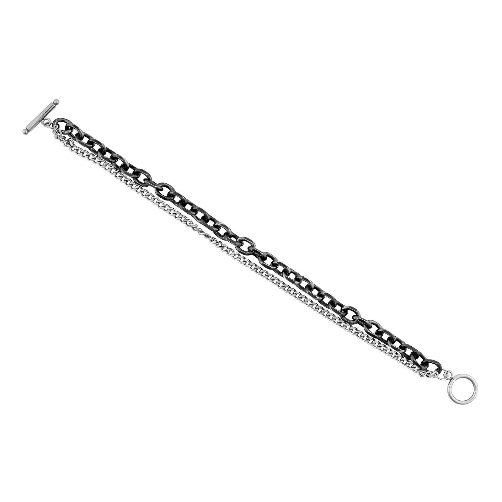 Togglo Silver & Black Men's Bracelet - Image 4