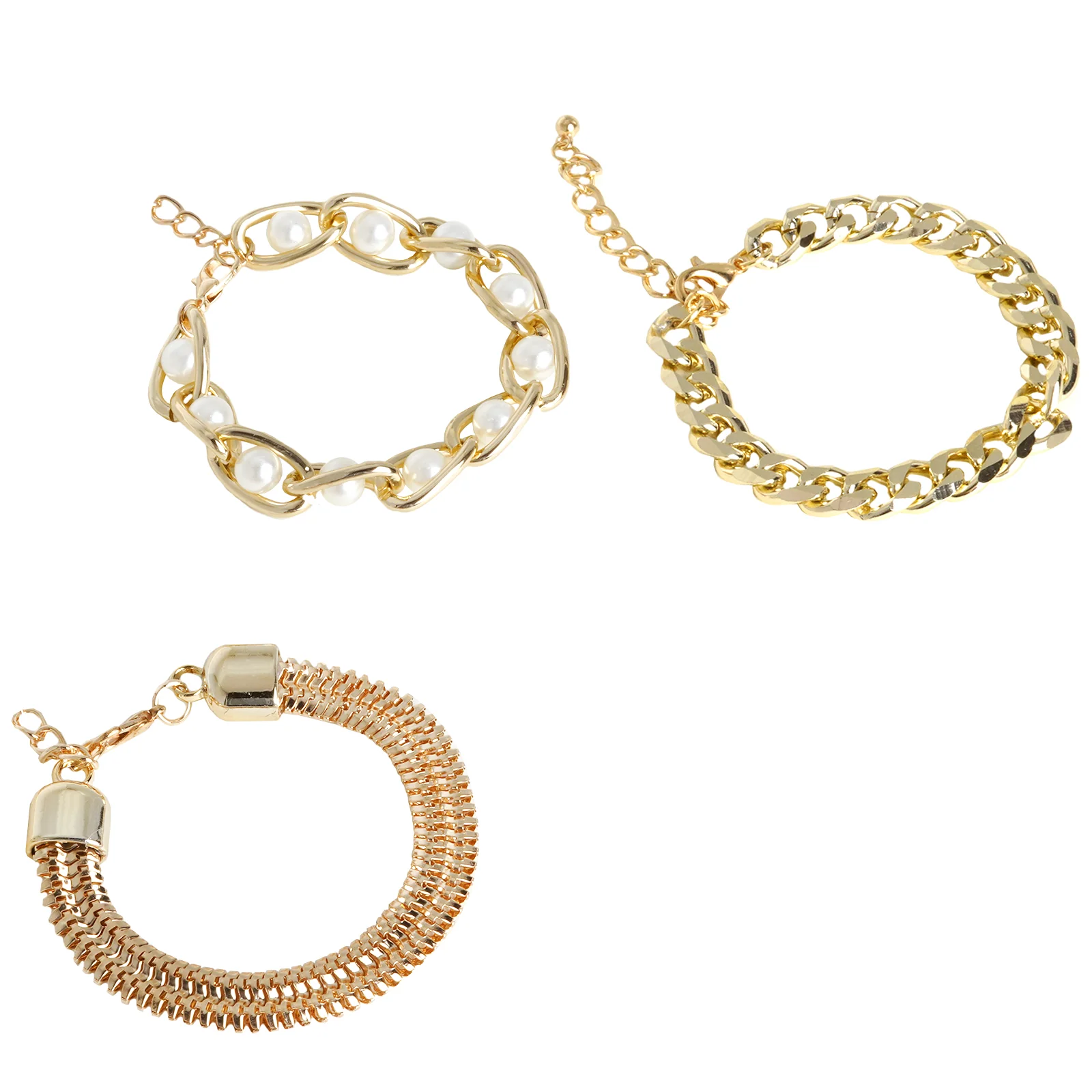 Touch of Glam Gold Set of 3 Bracelets - Image 2