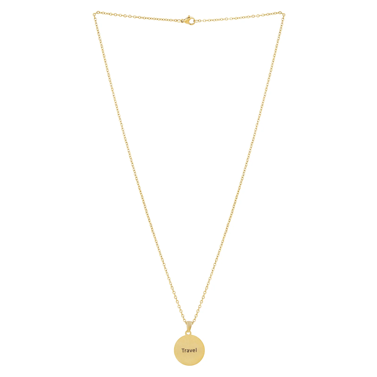 Travel Gold Women's Round Mantra Necklace - Image 3
