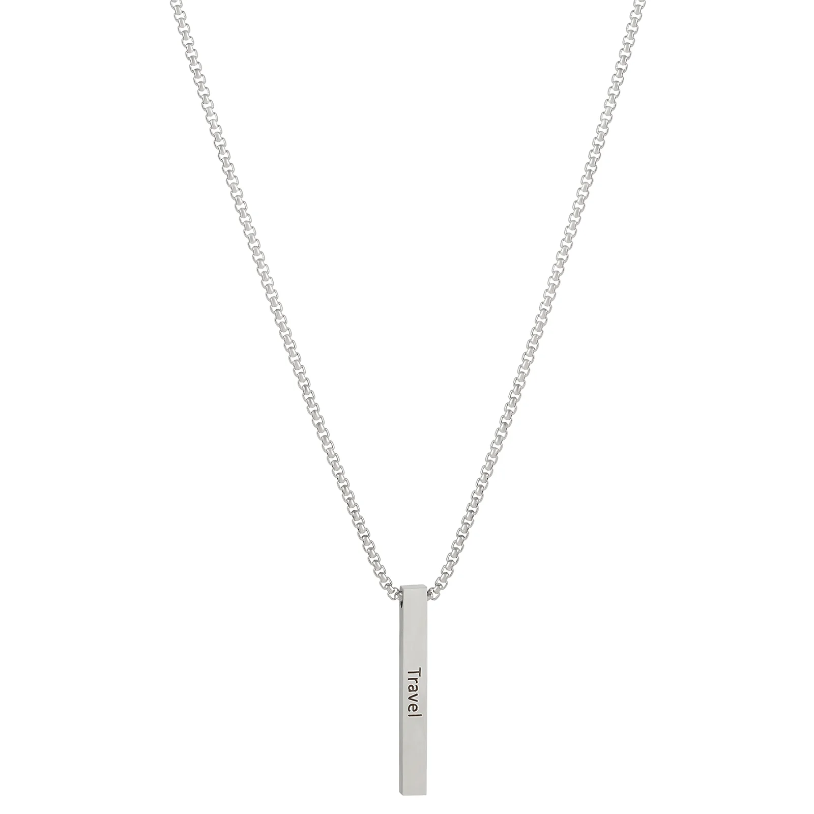 Travel Silver Men's Bar Mantra Necklace - Image 5