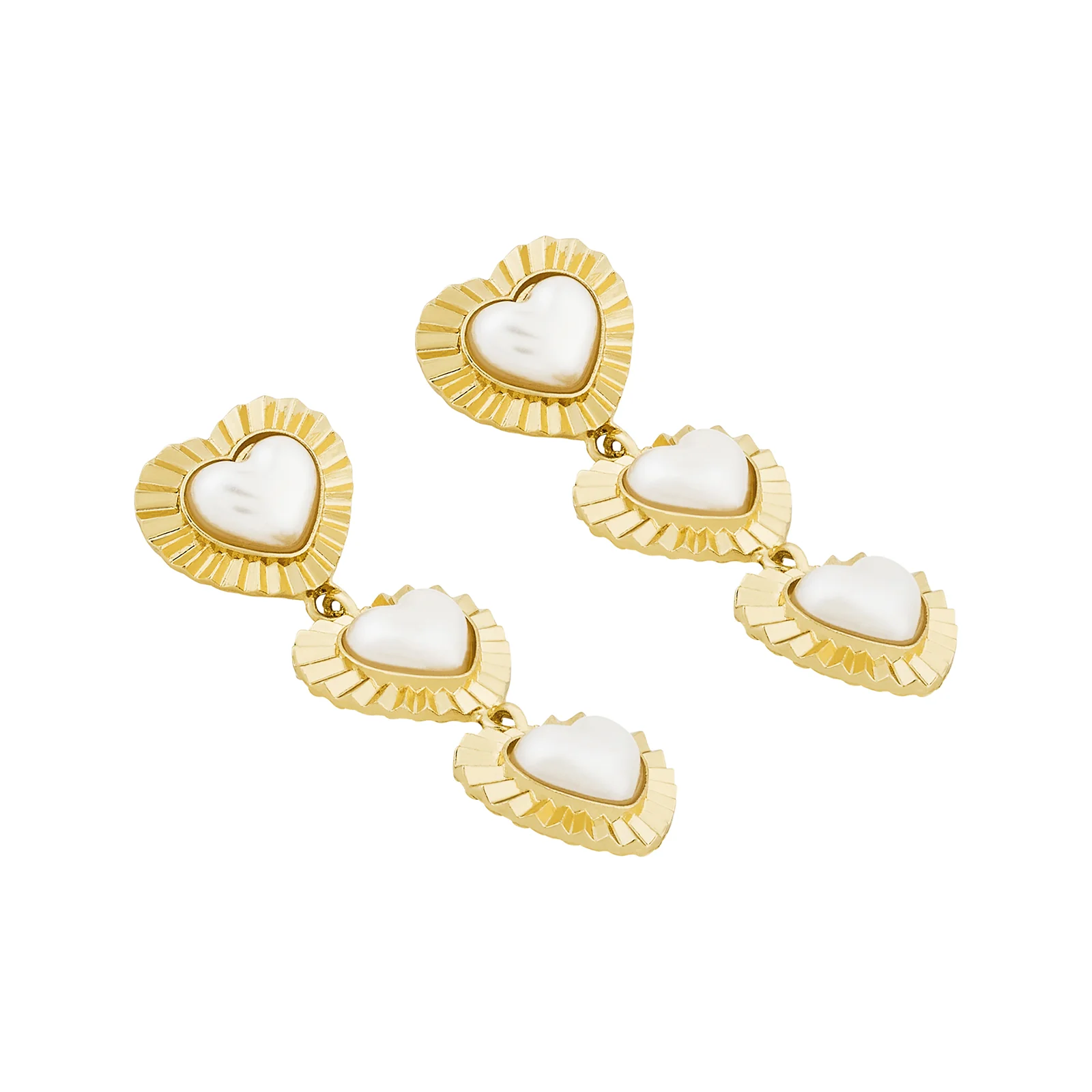 Tri Amore Gold Love Earrings - Image 4