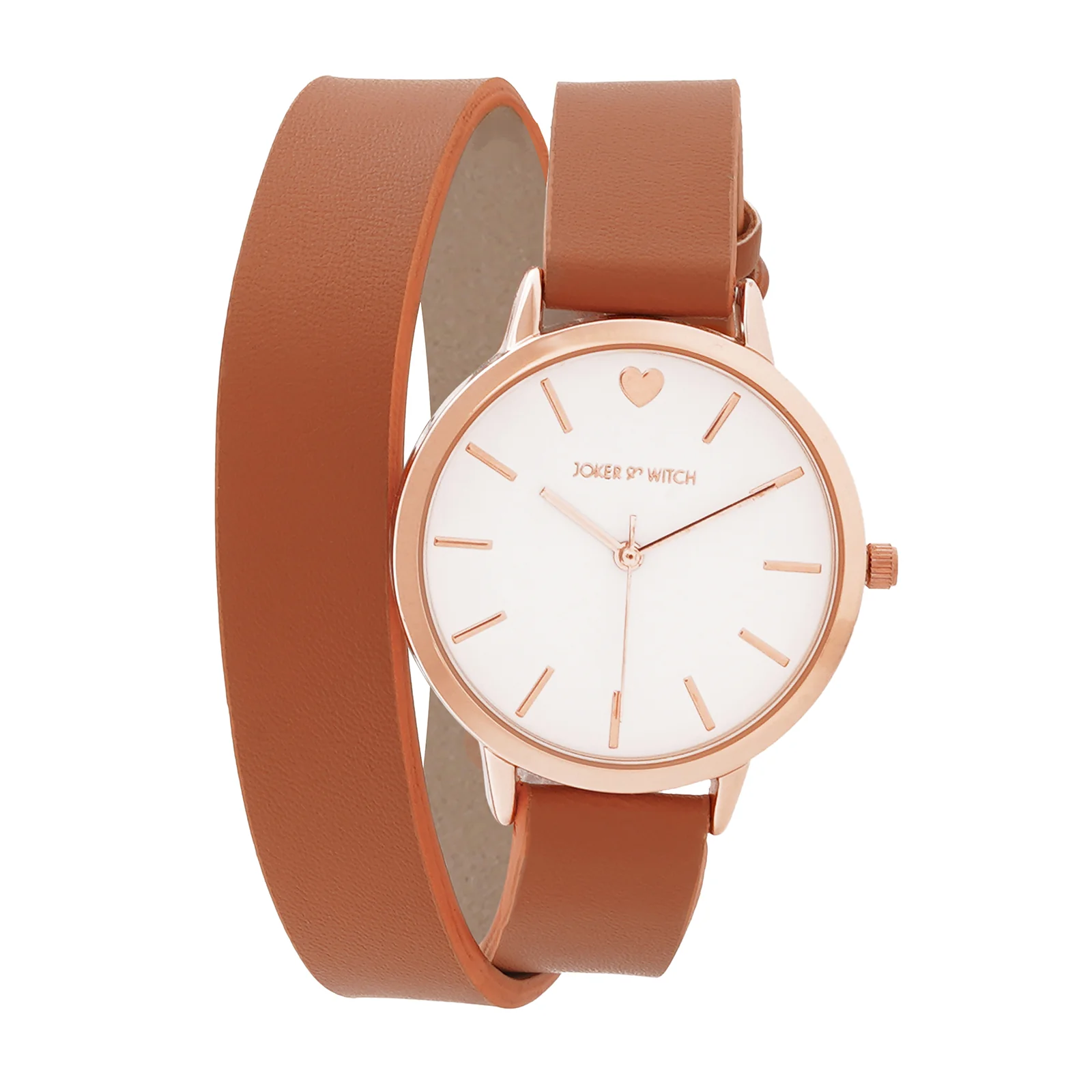 Twelve O'Heart White Medium Dial Tan PU Wrap Around Strap Women's Watch - Image 3