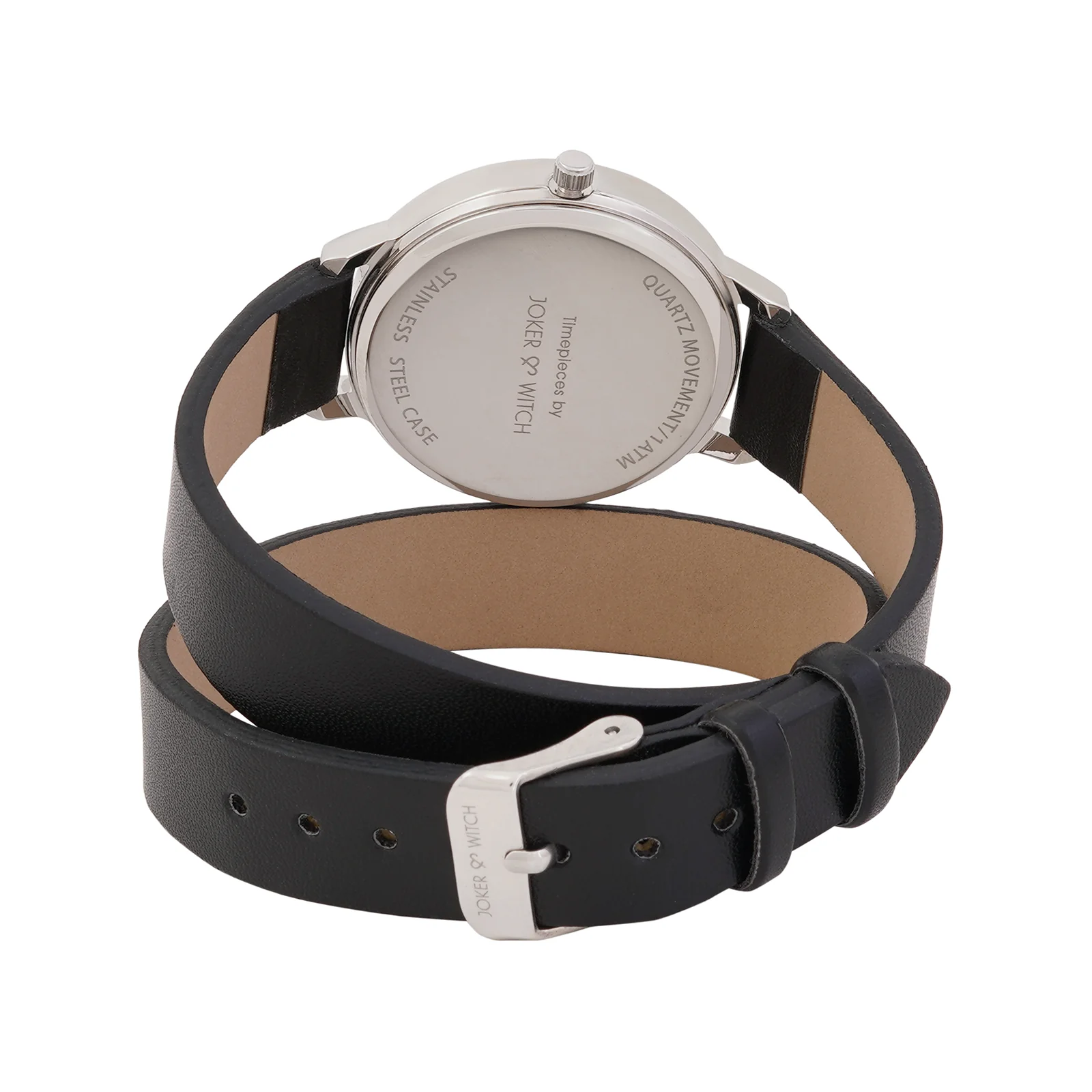 Twelve O'Heart White Medium Dial Black PU Wrap Around Strap Women's Watch - Image 6