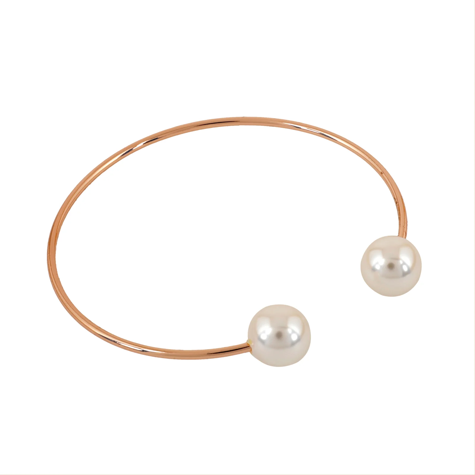 Twin Pearl Rose Gold Bracelet - Image 2