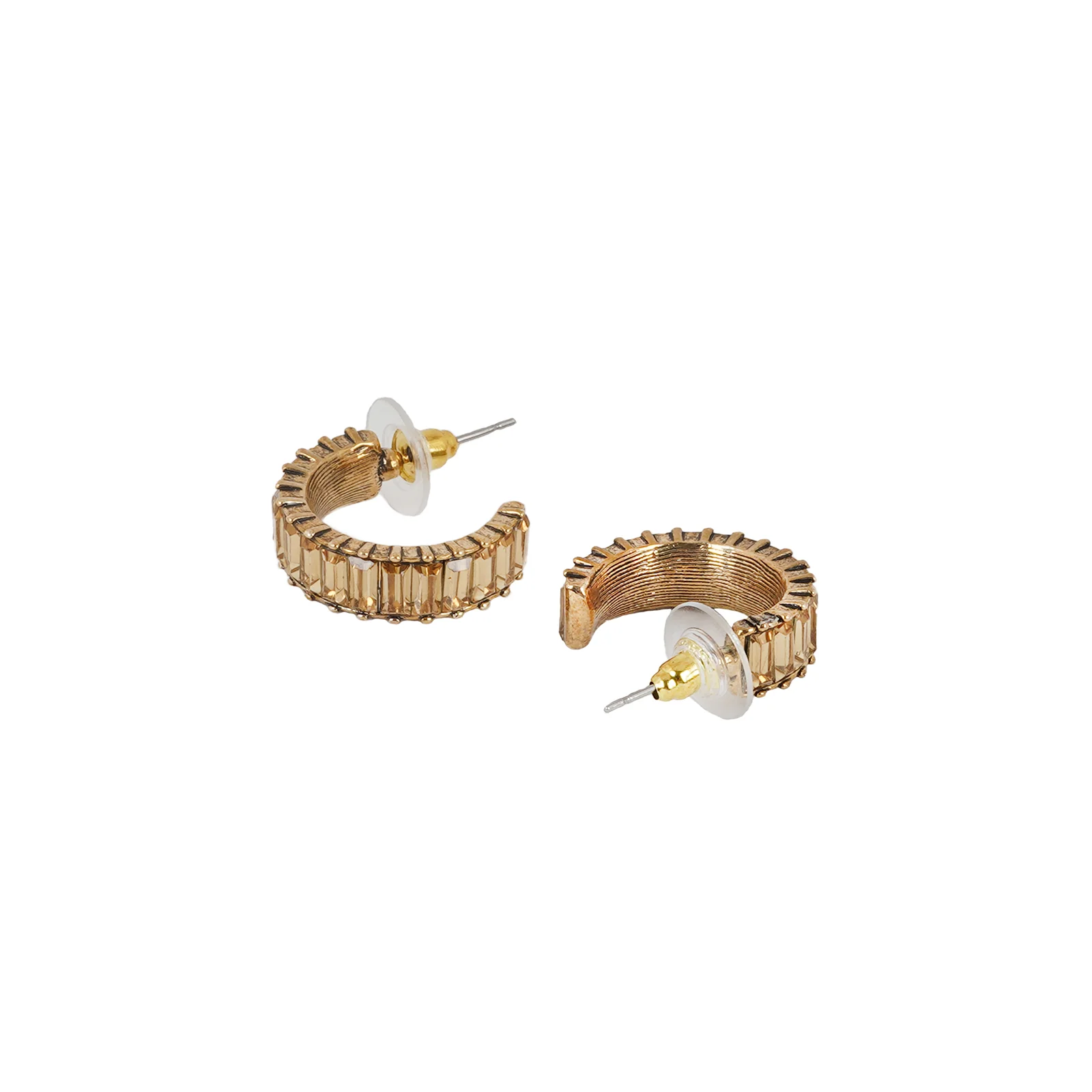 Ula Hoop Beige Stone Earrings - Image 5