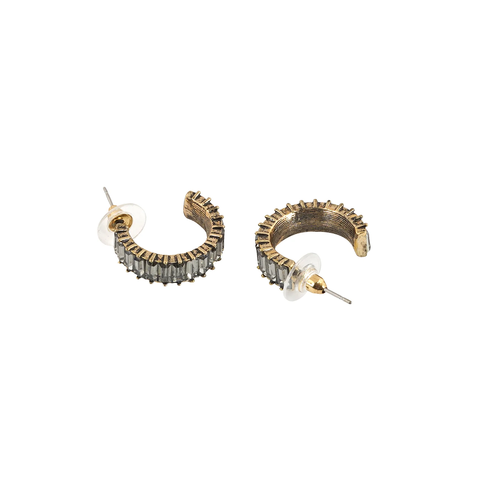 Ula Hoop Grey Stone Earrings - Image 4