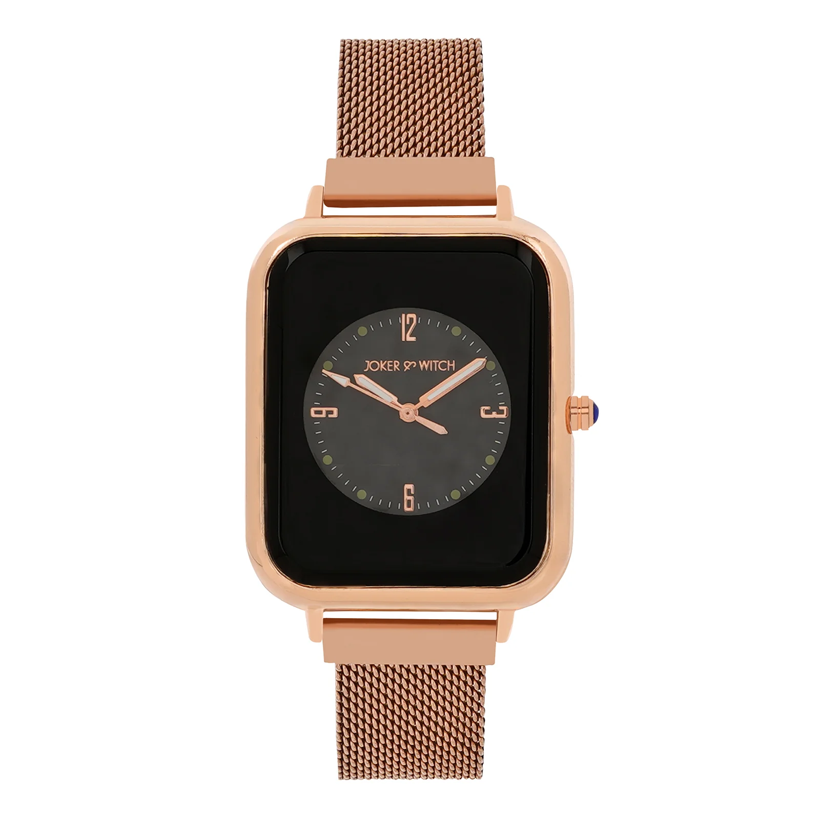 Utopia Black Medium Rectangle Dial Rose Gold Magnetic Strap Women's Watch - Image 3