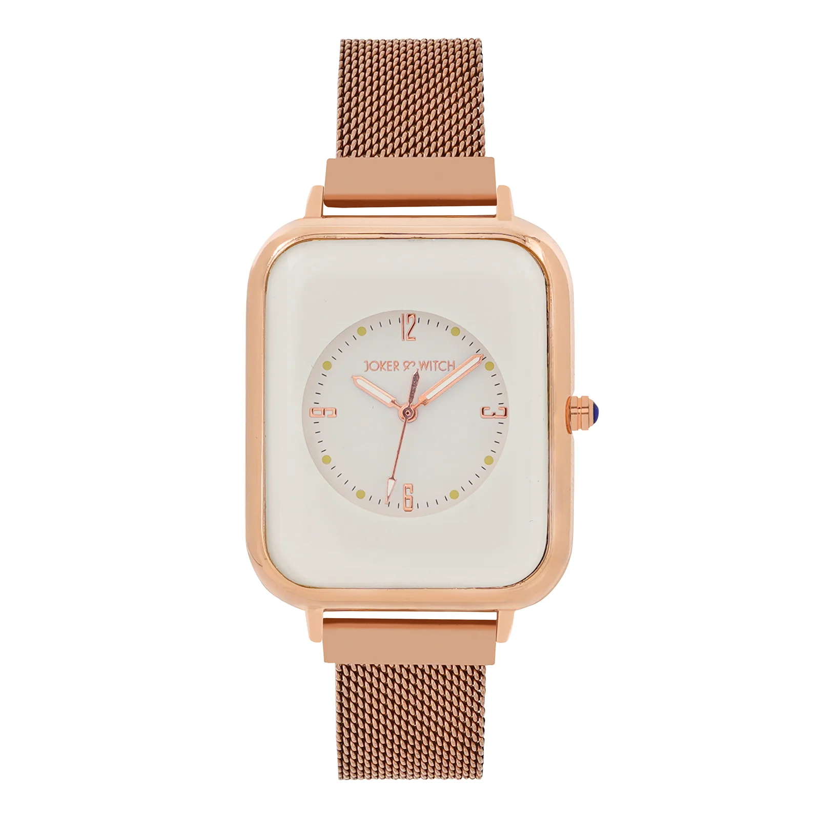 Utopia White Large Rectangle Dial Rose Gold Magnetic Strap Women's Watch - Image 3