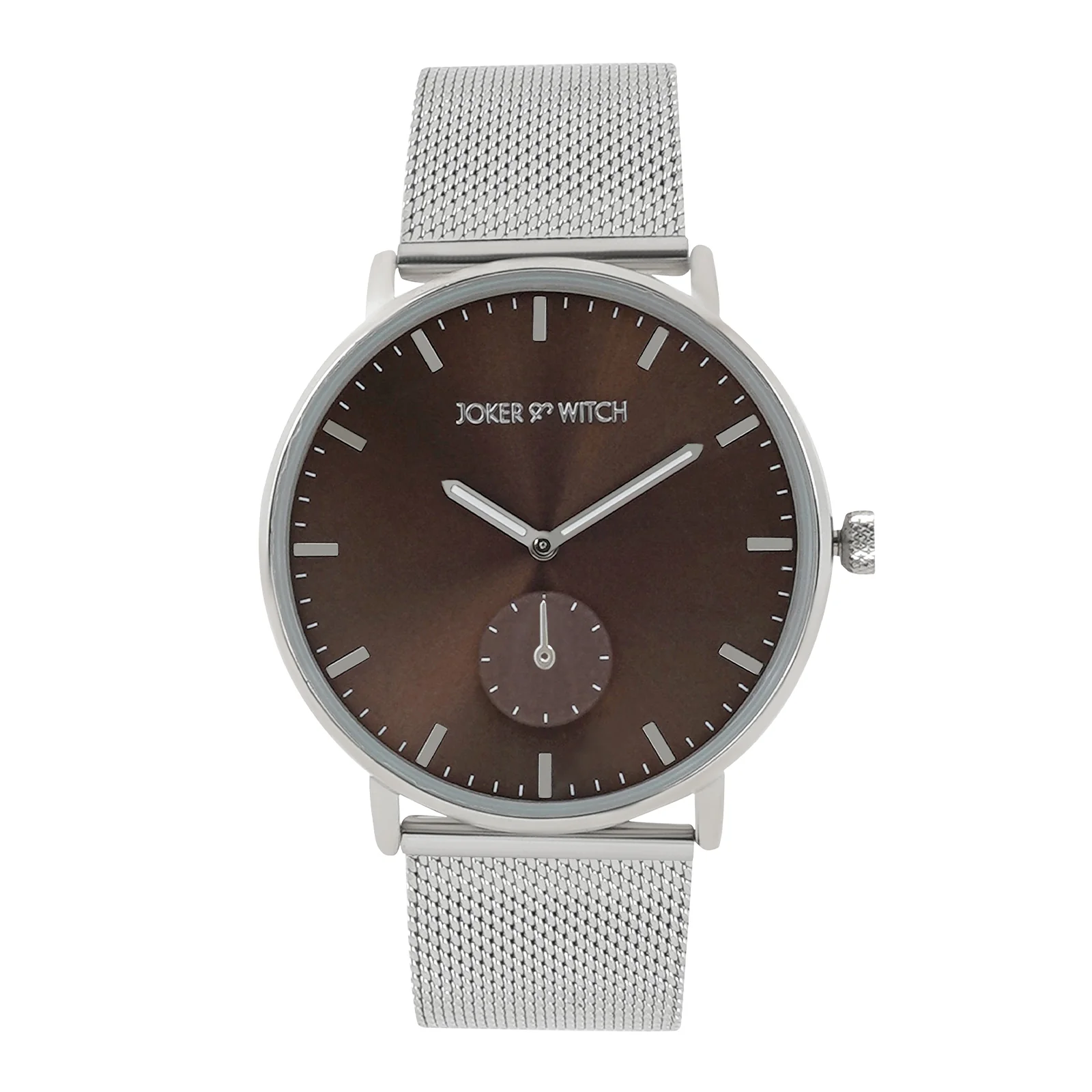 Vancouver Brown Large Dial Silver Mesh Strap Men's Watch - Image 3