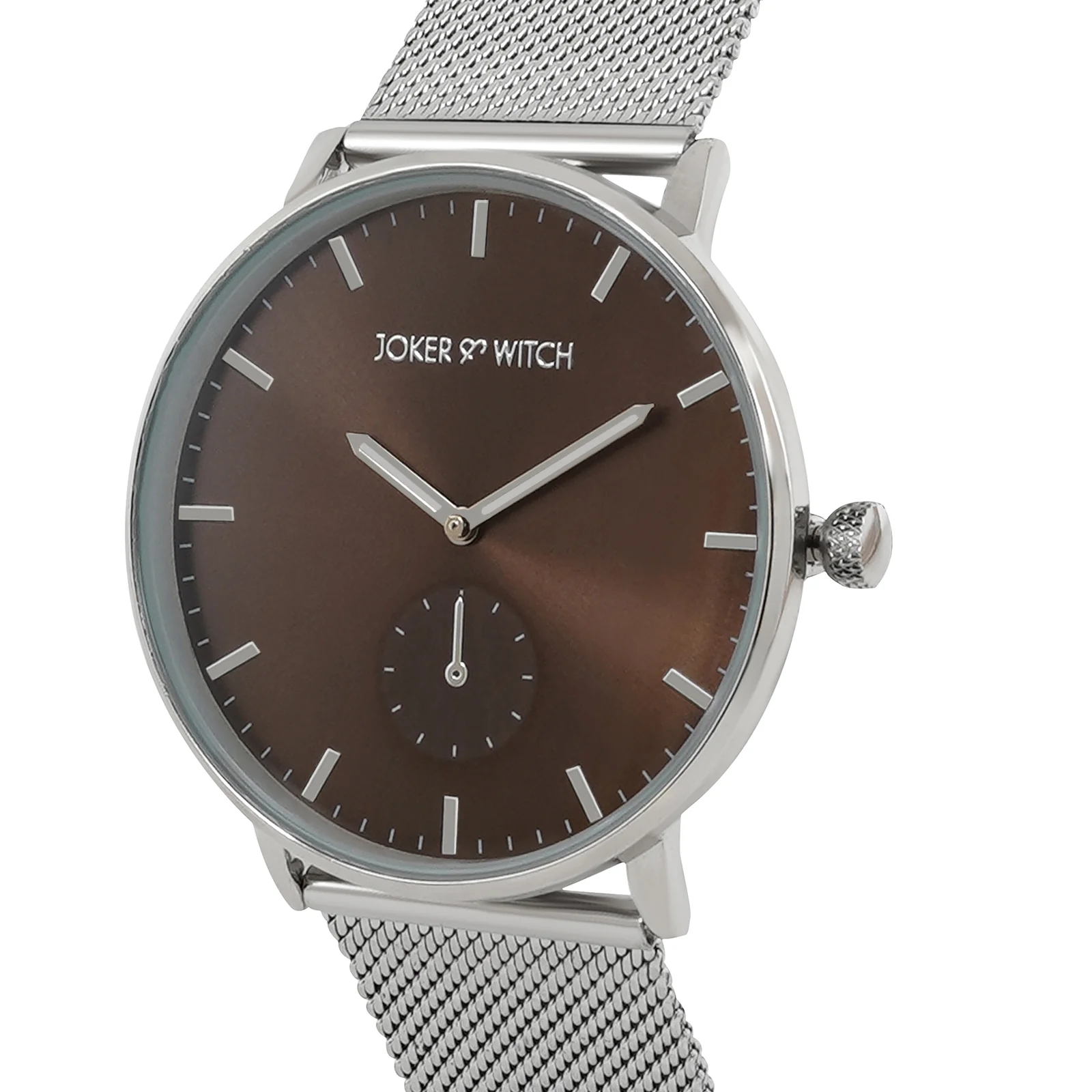 Vancouver Brown Large Dial Silver Mesh Strap Men's Watch - Image 4