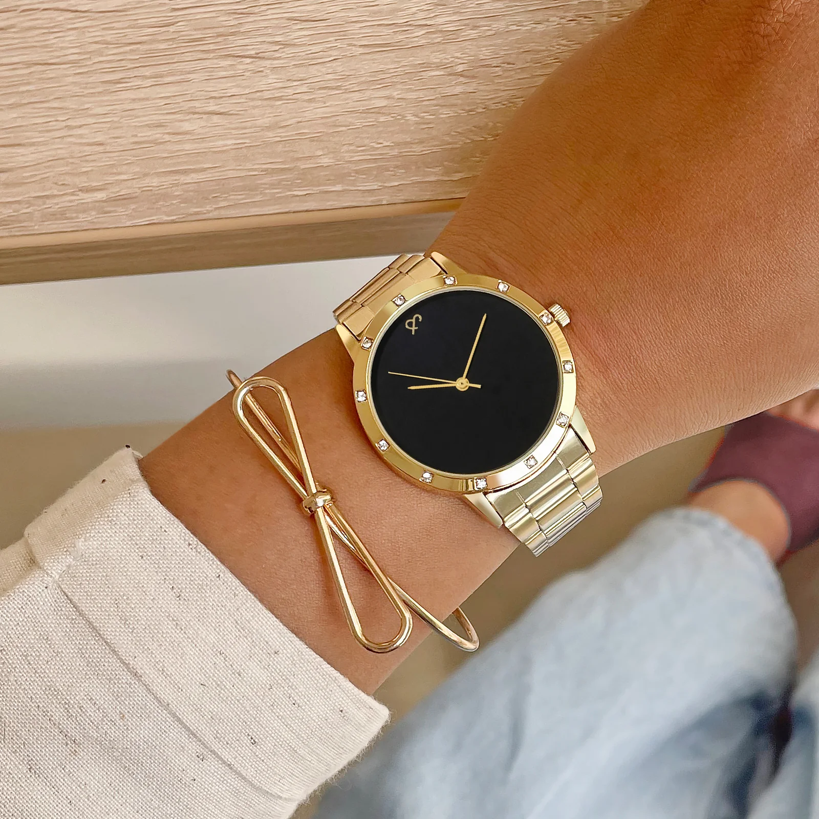 Vantine Gold Watch Bracelet Stack