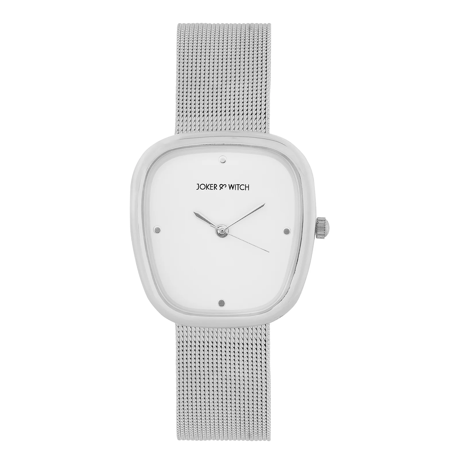 Verity Silver Medium Square Dial Mesh Strap Women's Watch - Image 3
